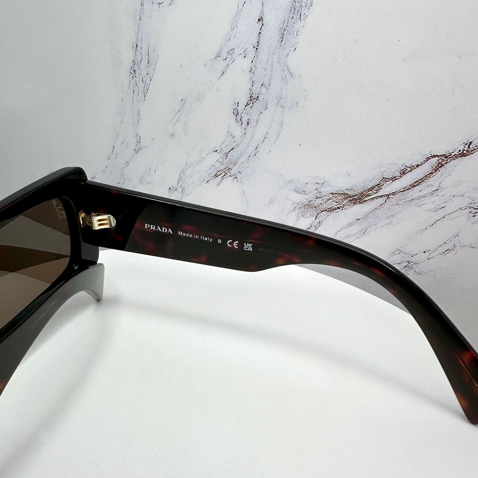 Prada Prada Sunglasses Brown Black Tortoise Gold Metal Logo Size ONE SIZE - 11 Thumbnail