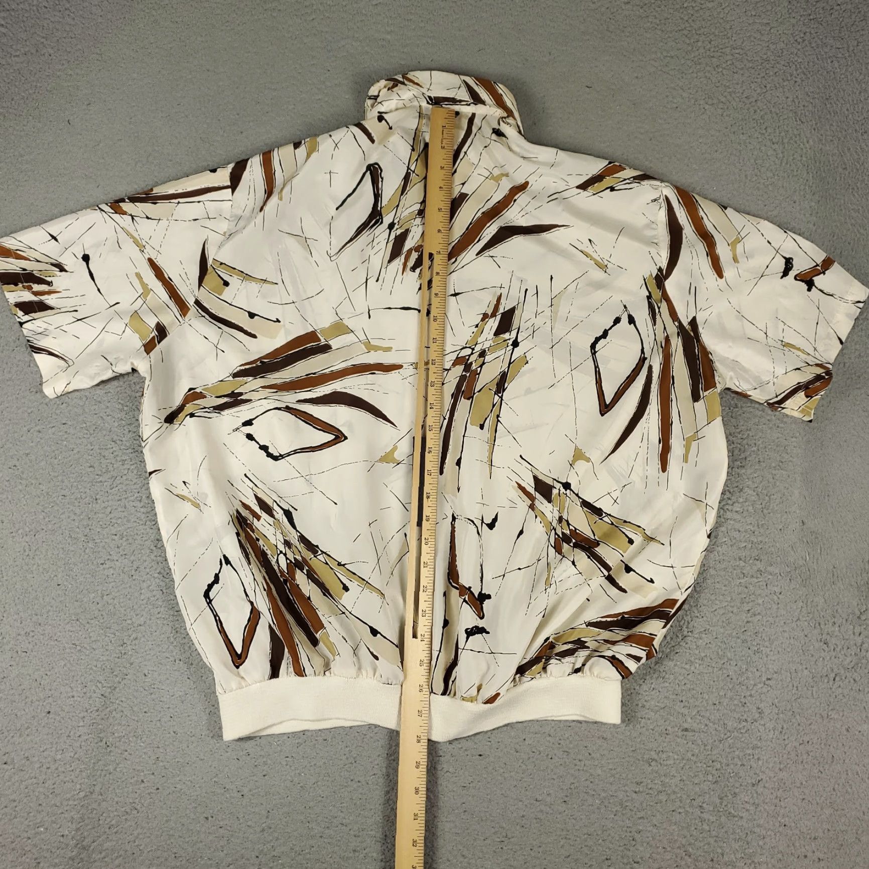 Vintage VINTAGE Alan Stuart Polo Shirt Mens 1X Beige Abstract Short Sleeve Shirt Size US XL / EU 56 / 4 - 4 Thumbnail