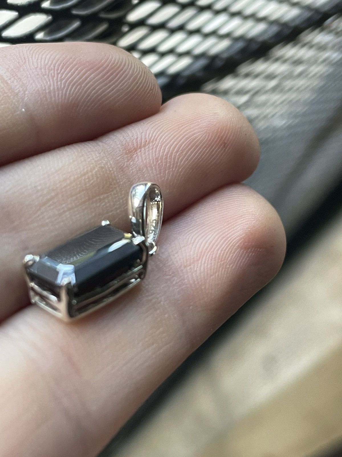 Other Black Diamond Solitaire Pendant in .925 Sterling Silver Size ONE SIZE - 3 Thumbnail