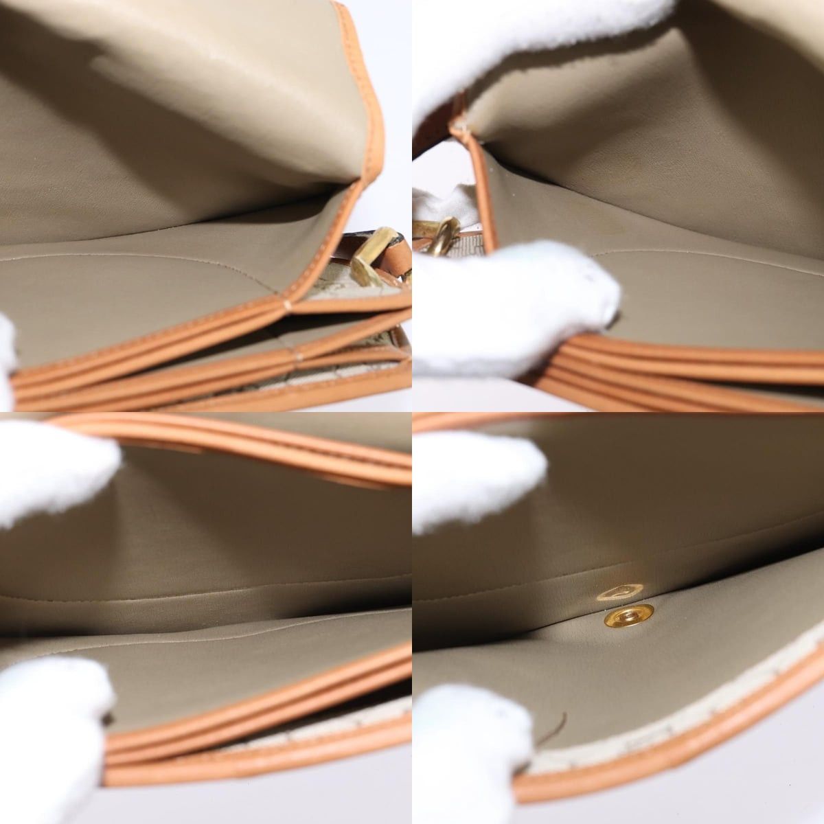 Dior DIOR Honeycomb Canvas Shoulder Bag Pvc Beige Gold Size ONE SIZE - 12 Thumbnail