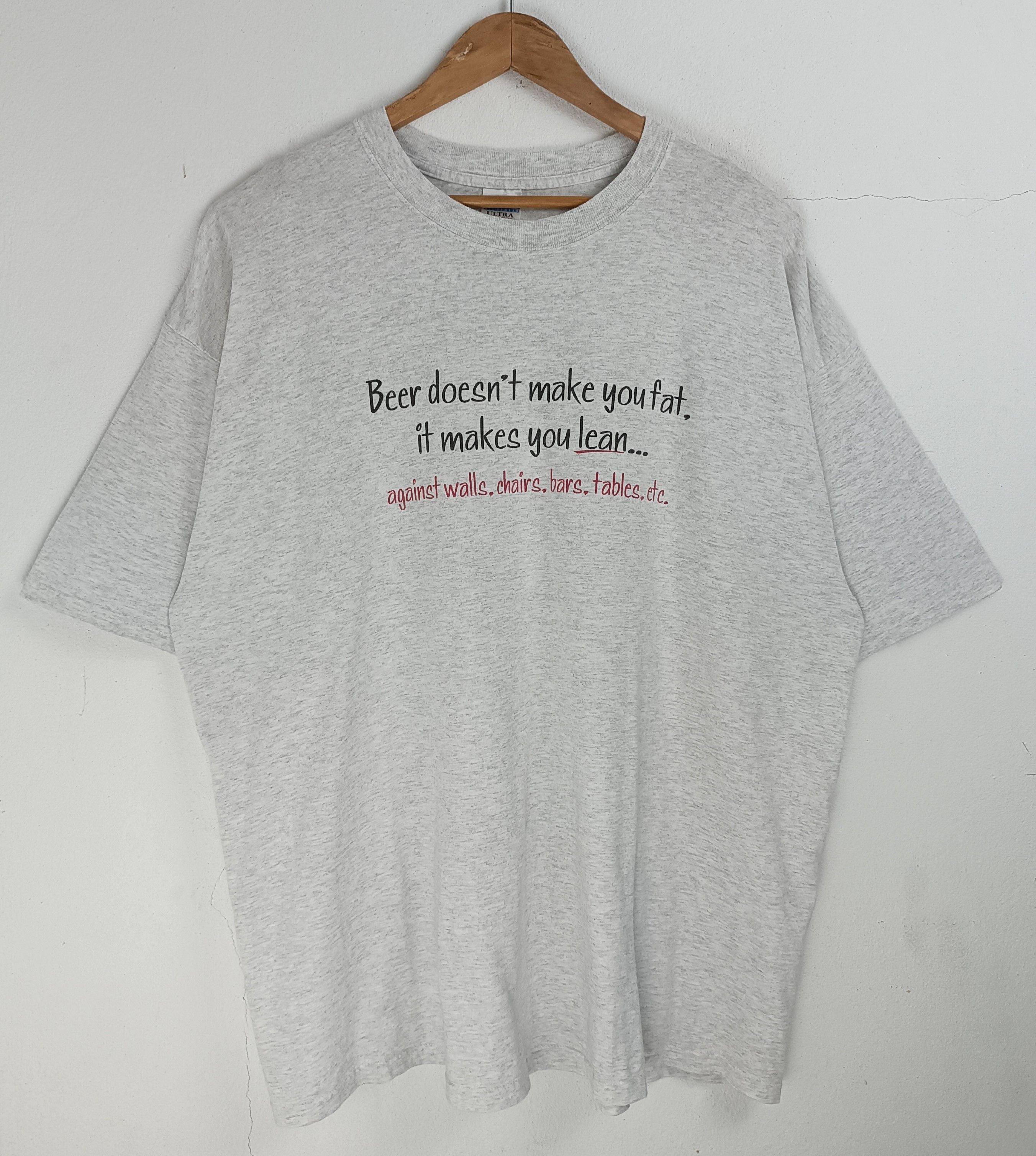 Vintage VINTAGE 2000s BEER DOESN'T MAKE YOU FAT HUMOR JOKE FUNNY TEE Size US XXL / EU 58 / 5 - 3 Thumbnail