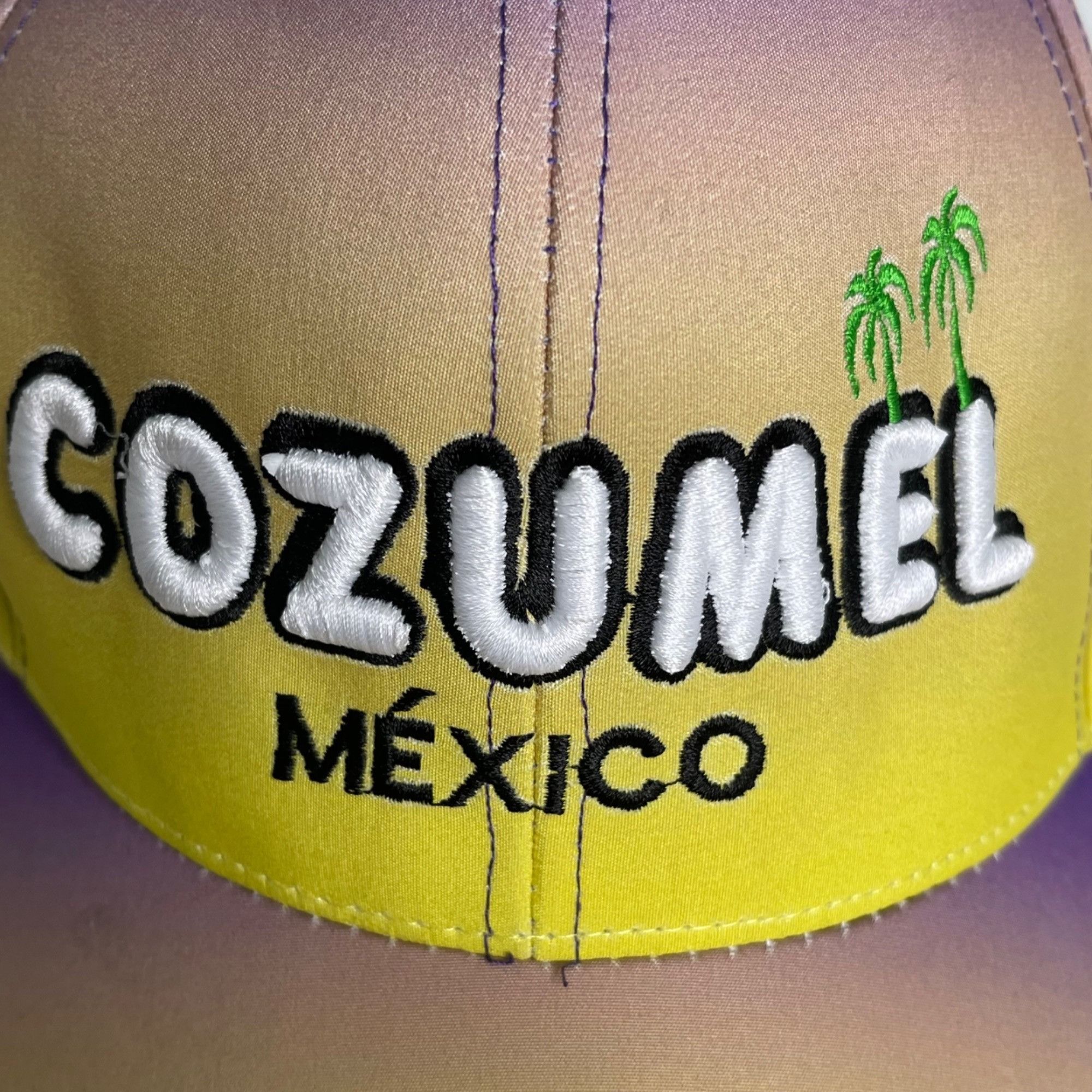 Other Cozumel Souvenir Cap Hat Raised White Embroidery Text Yellow Size ONE SIZE - 2 Thumbnail