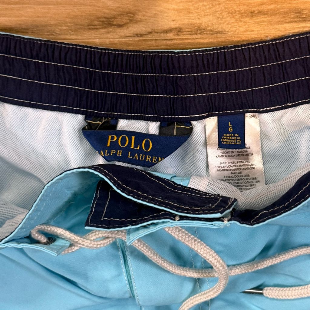 Polo Ralph Lauren Polo Ralph Lauren Men’s L Swim Trunks Blue Cargo Size US 26 / EU 42 - 5 Thumbnail