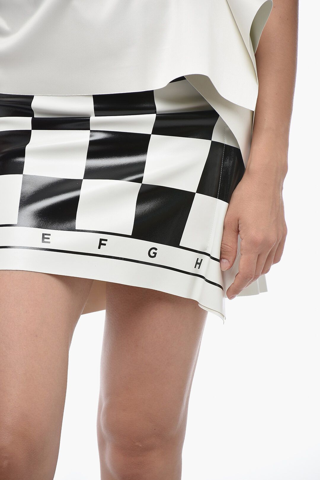 Maison Margiela og1mm1224 Off-Shoulder Eco Leather Top in White Size M / US 6-8 / IT 42-44 - 4 Thumbnail