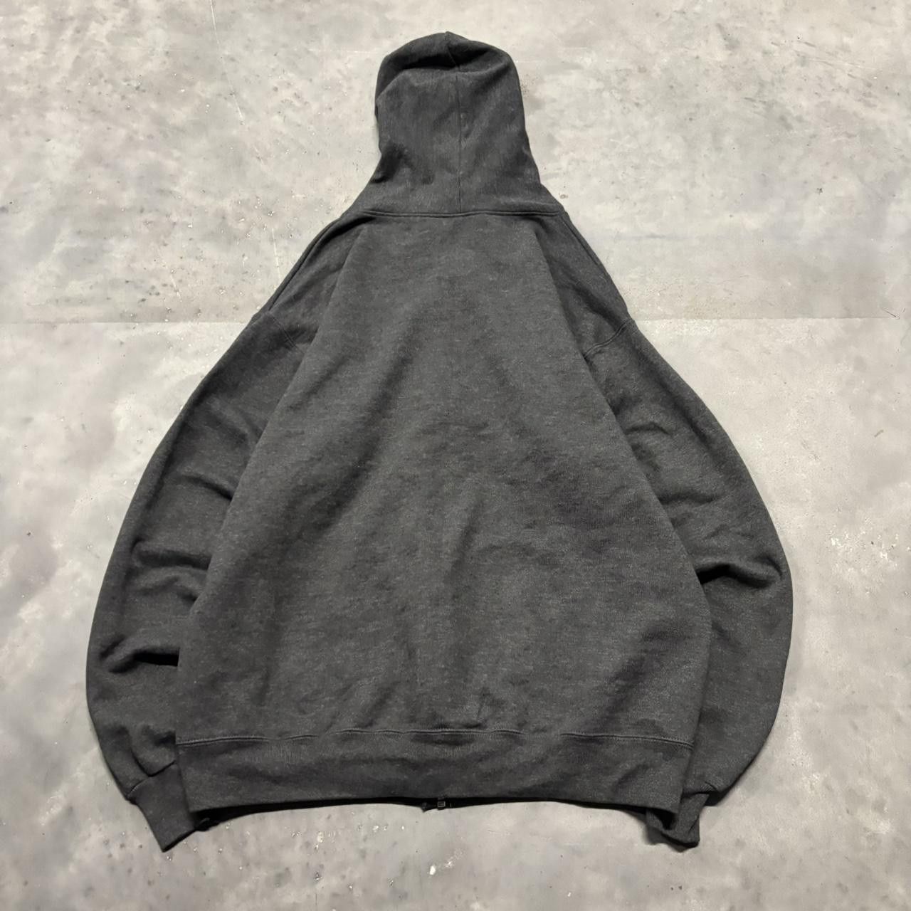 Japanese Brand × Vintage Crazy Vintage Y2K/2000s Dark Grey Blank Essential Zip Up Hoodie! Size US M / EU 48-50 / 2 - 7 Thumbnail