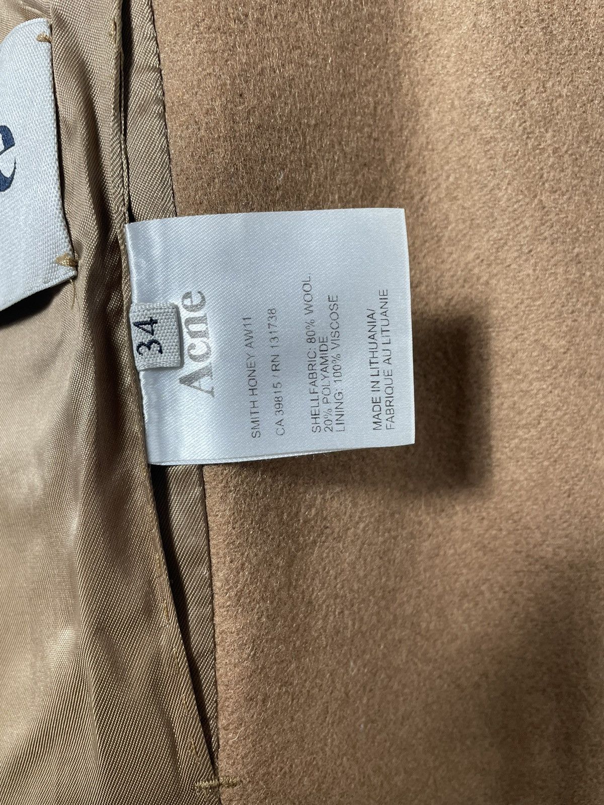 Acne Studios Acne studios smith honey a/W 11 wool coat Size US M / EU 48-50 / 2 - 8 Thumbnail