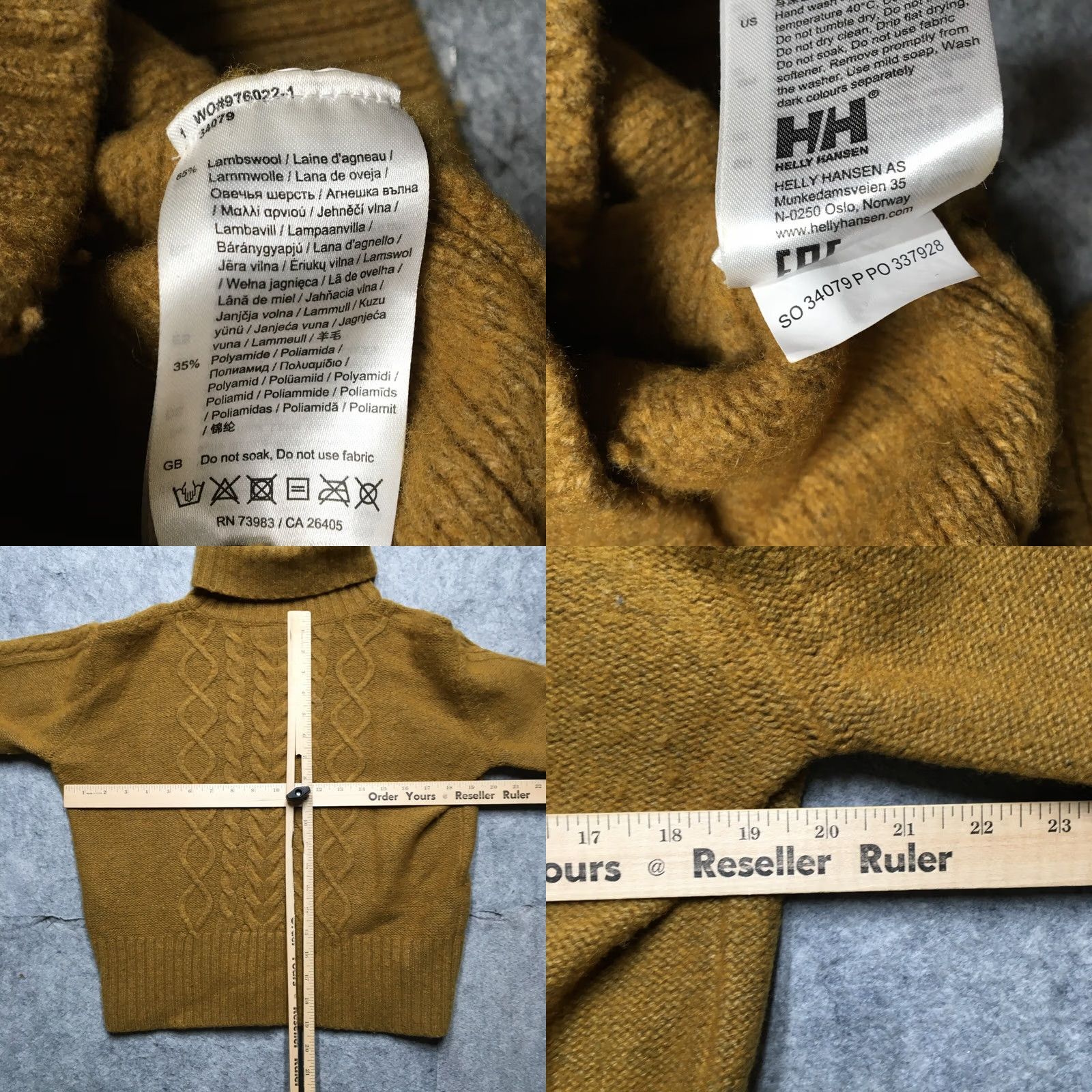Helly Hansen Helly Hansen Sweater Women Small S Gold Turtleneck Cable Knit Arctic Ocean Size S / US 4 / IT 40 - 8 Thumbnail