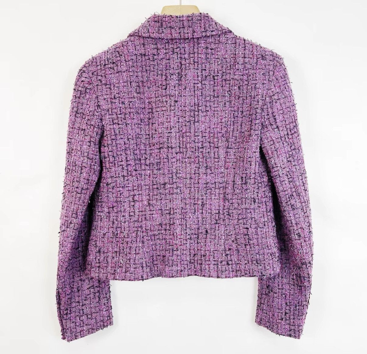 Chanel Chanel 22P Purple Plaid Tweed Lapel Short Jacket K12 Size XS / US 0-2 / IT 36-38 - 2 Thumbnail