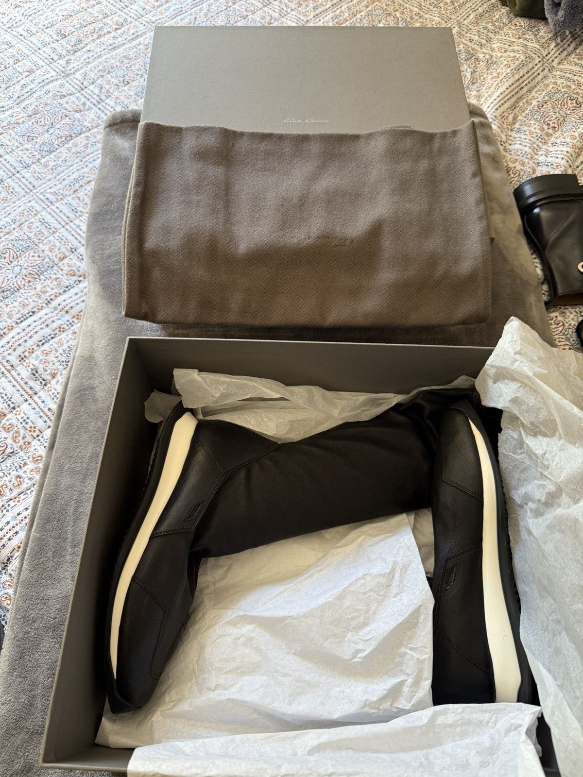 Rick Owens Rick Owens Leather Sock Runner Size US 7 / EU 40 - 5 Thumbnail