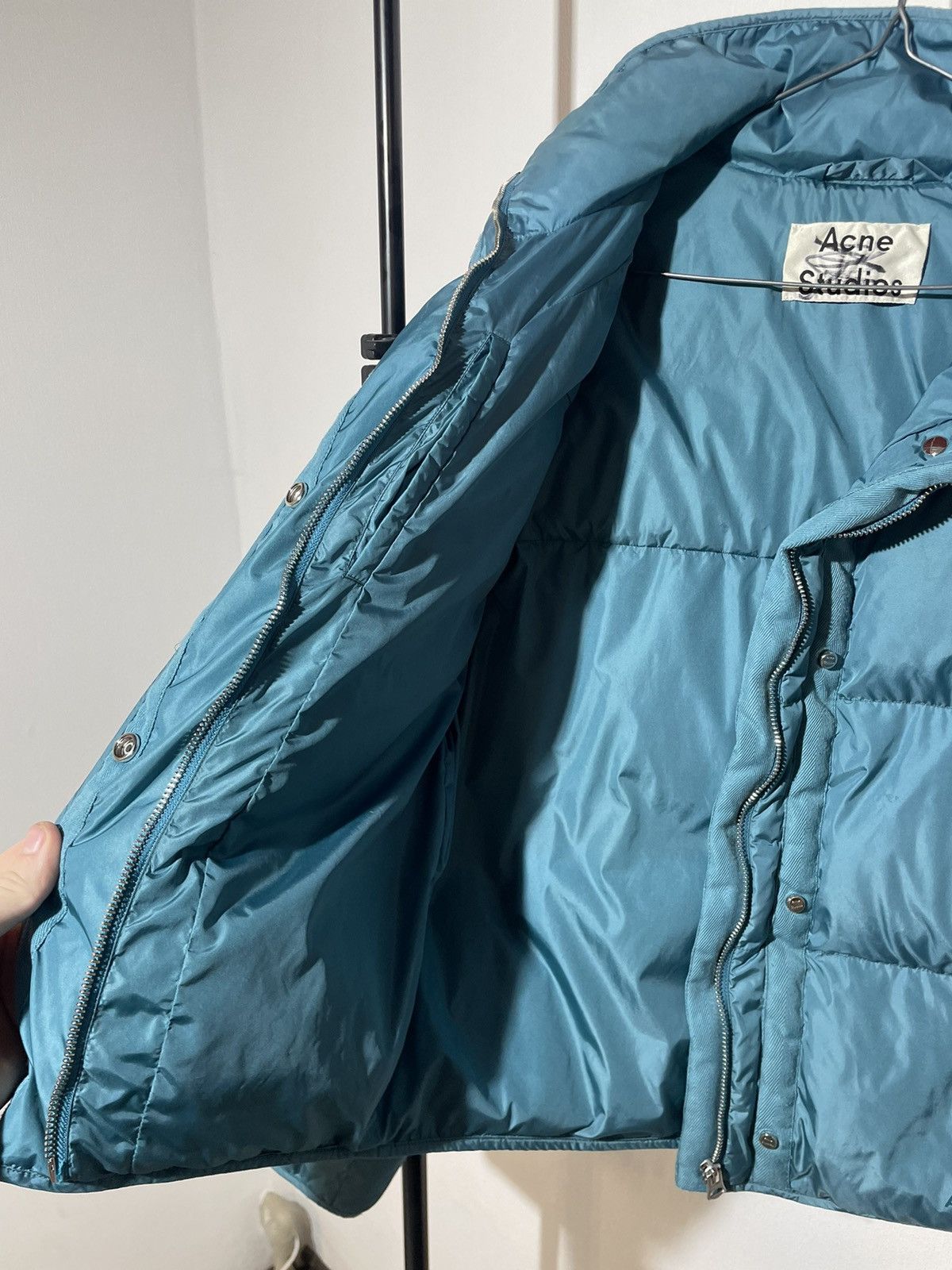Acne Studios Acne Studios Oliviera Tech Nylon Down Coat In Blue Size S / US 4 / IT 40 - 16 Thumbnail