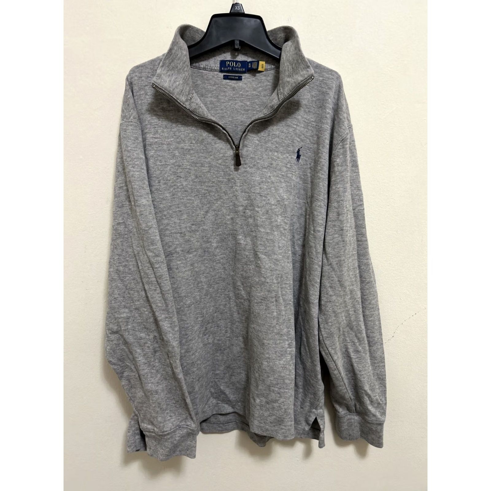 Ralph Lauren Polo Ralph Lauren Estate Rib Mens XL 1/4 Zip Pullover Gray Blue Pony Shirt Sweatshirt Pullover Regular Size Men Size US XL / EU 56 / 4 - 2 Thumbnail