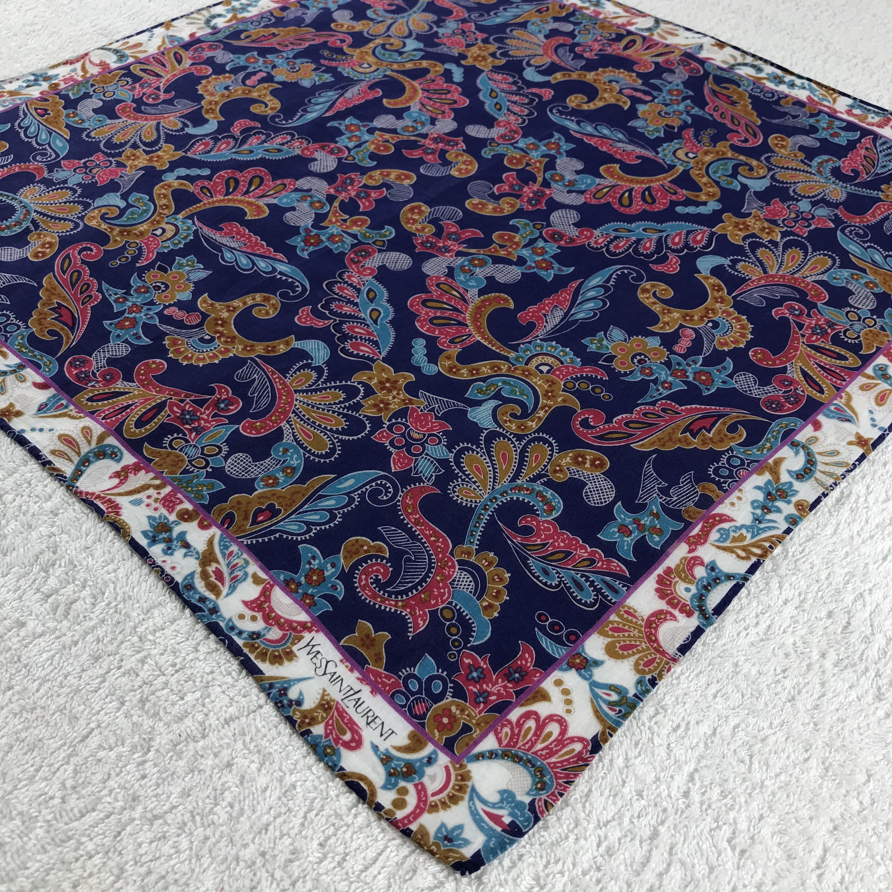 Vintage × Yves Saint Laurent Yves Saint Laurent Bandana / Handkerchief /Neckerchief -S147 Size ONE SIZE - 2 Thumbnail
