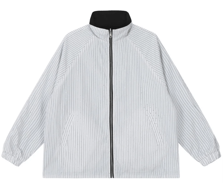 Japanese Brand × Vintage "Rhinestone "- M - Striped Jacket Size US M / EU 48-50 / 2 - 1 Thumbnail