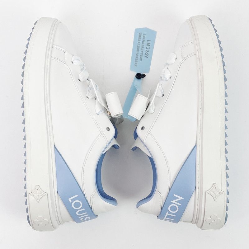 Louis Vuitton Louis Vuitton Blue and White Sporty Low-Top Sneakers Size US 8 / IT 38 - 3 Thumbnail