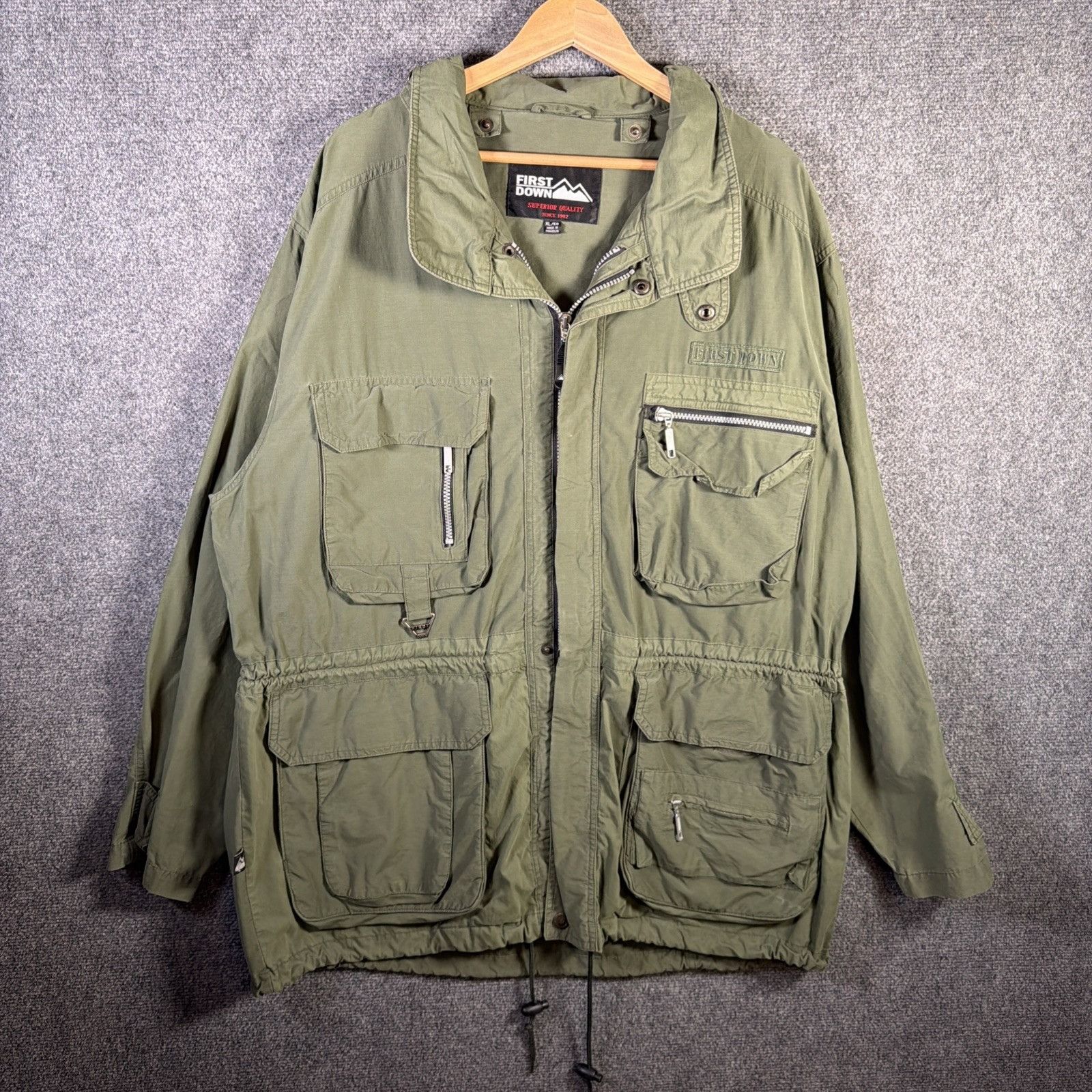 Vintage Vintage First Down Jacket Mens Large Green 90s Military Gorp Size US L / EU 52-54 / 3 - 2 Thumbnail