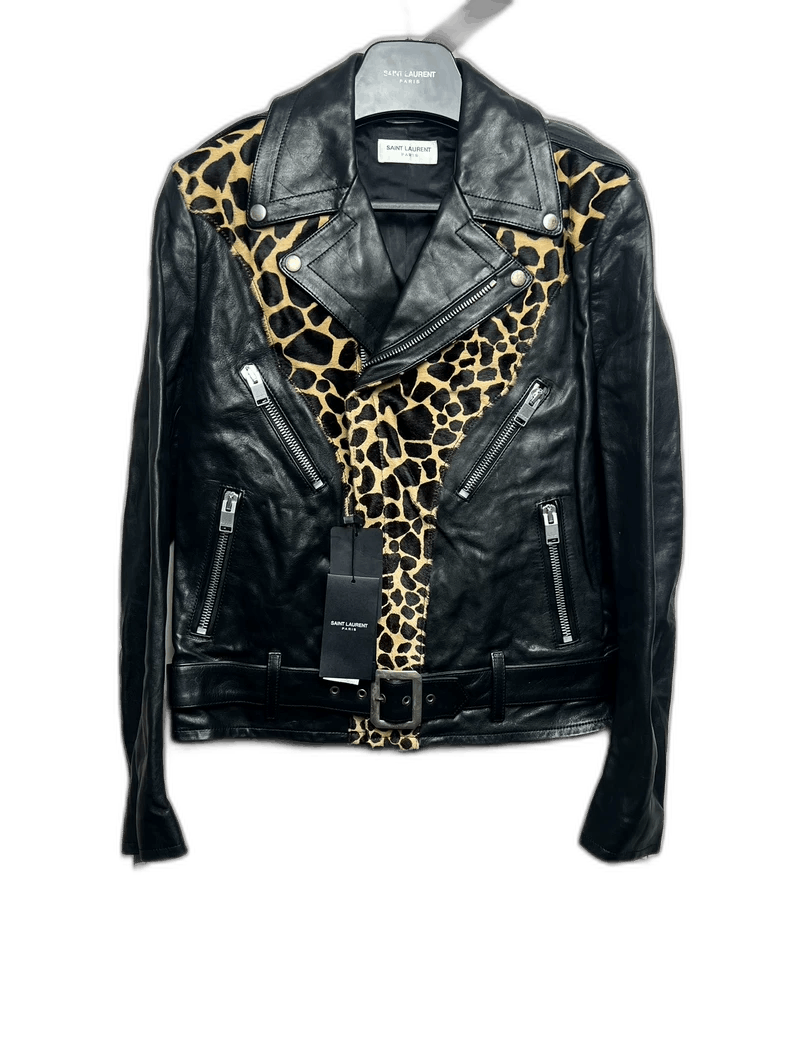 Saint Laurent Paris Saint Laurent Leopard Print Leather Jacket Size US L / EU 52-54 / 3 - 1 Thumbnail