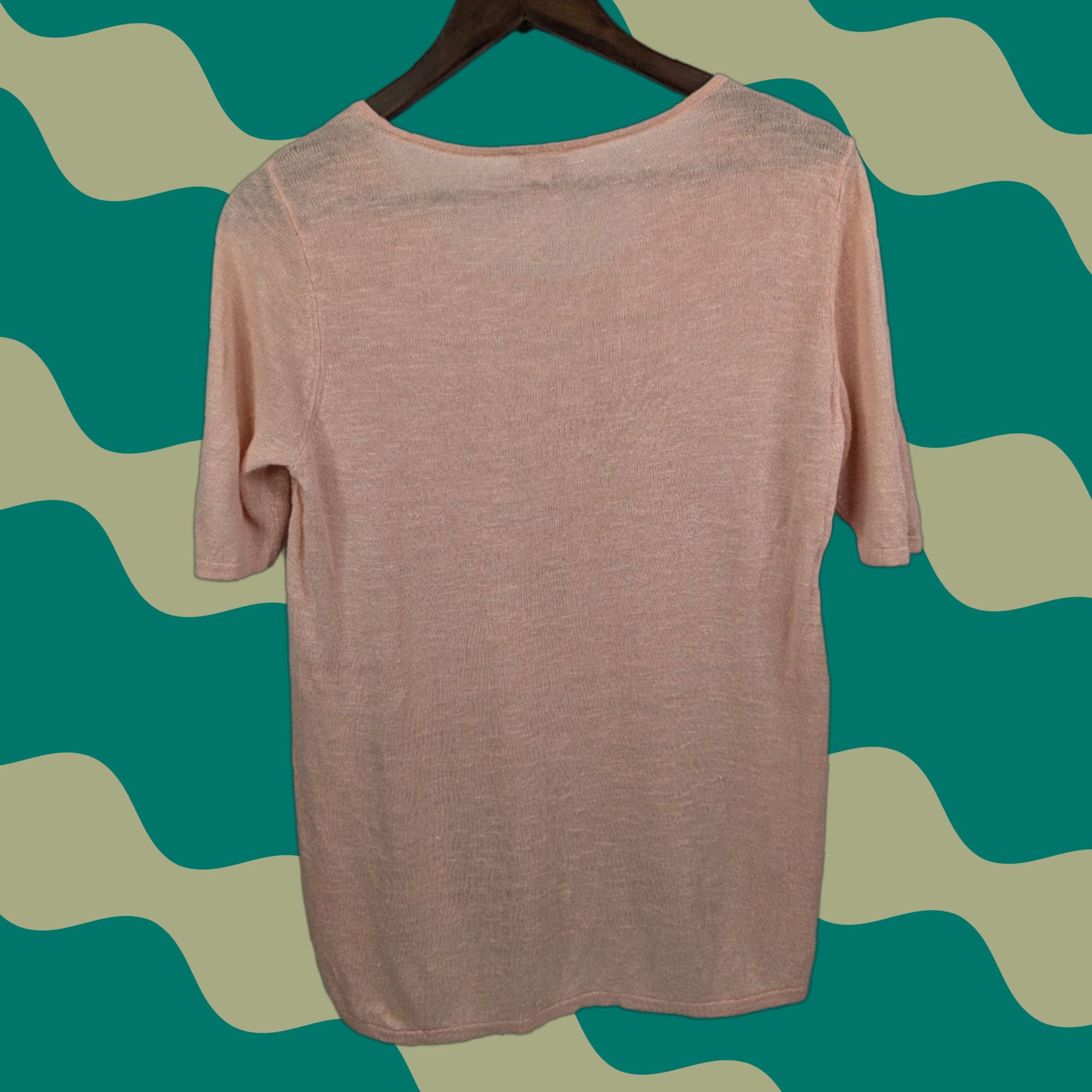 Vintage Chico's Pointelle-Stitch Blush Peach Short Sleeve Light Sweater Size M Pink Women Pullover Size M / US 6-8 / IT 42-44 - 1 Thumbnail