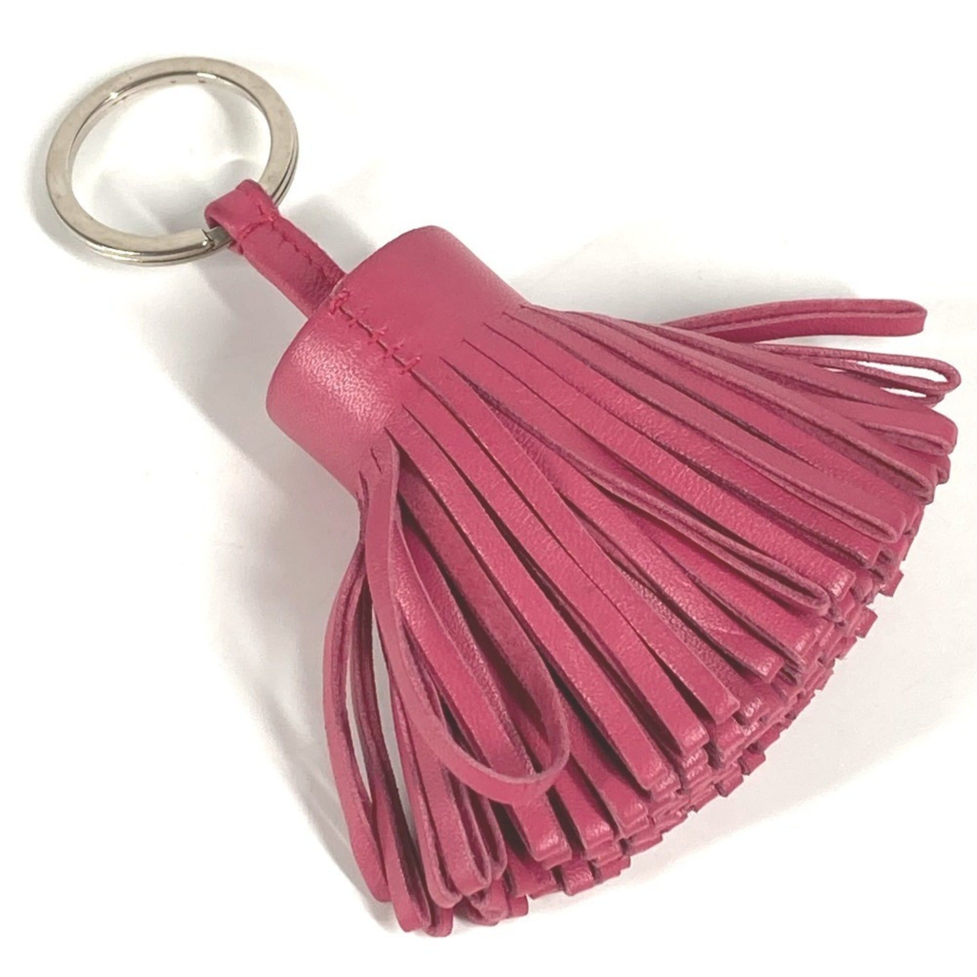 Hermes HERMES Fringe Tassel Carmen Bag Charm Keychain Leather and Metal for Men Women, Pink Size ONE SIZE - 1 Thumbnail