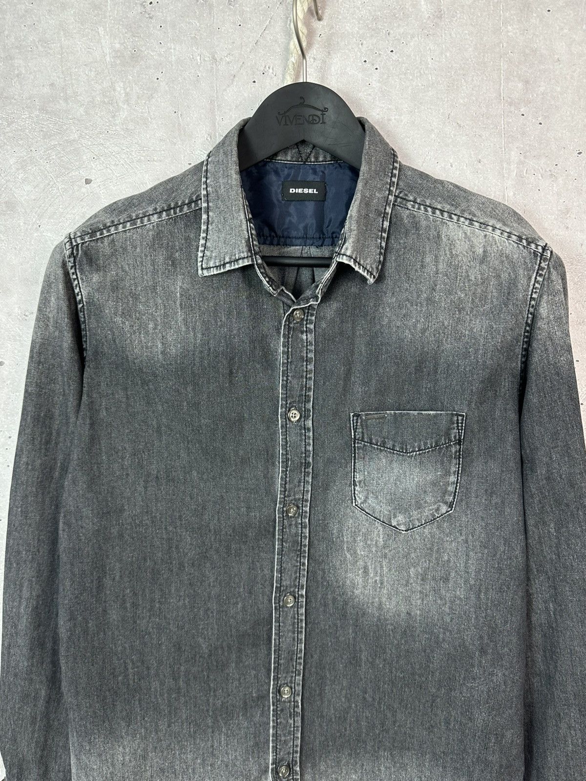 Diesel Diesel Washed Grey Button-up Long Sleeve Cotton Shirt Size US L / EU 52-54 / 3 - 2 Thumbnail