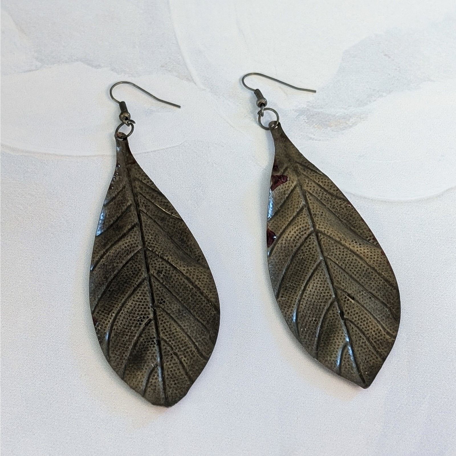 Other Nature-Inspired VTG 1980s Bronze & Rust Leaf-Shaped Earrings Size ONE SIZE - 5 Thumbnail