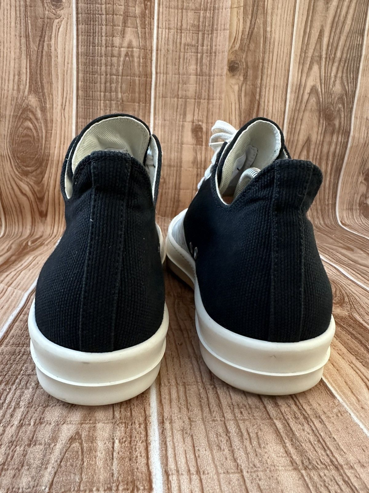 Rick Owens Drkshdw Rick Owens Hustler Wrapped Ramones Black Milk Lowtops Size US 8.5 / EU 41-42 - 15 Thumbnail