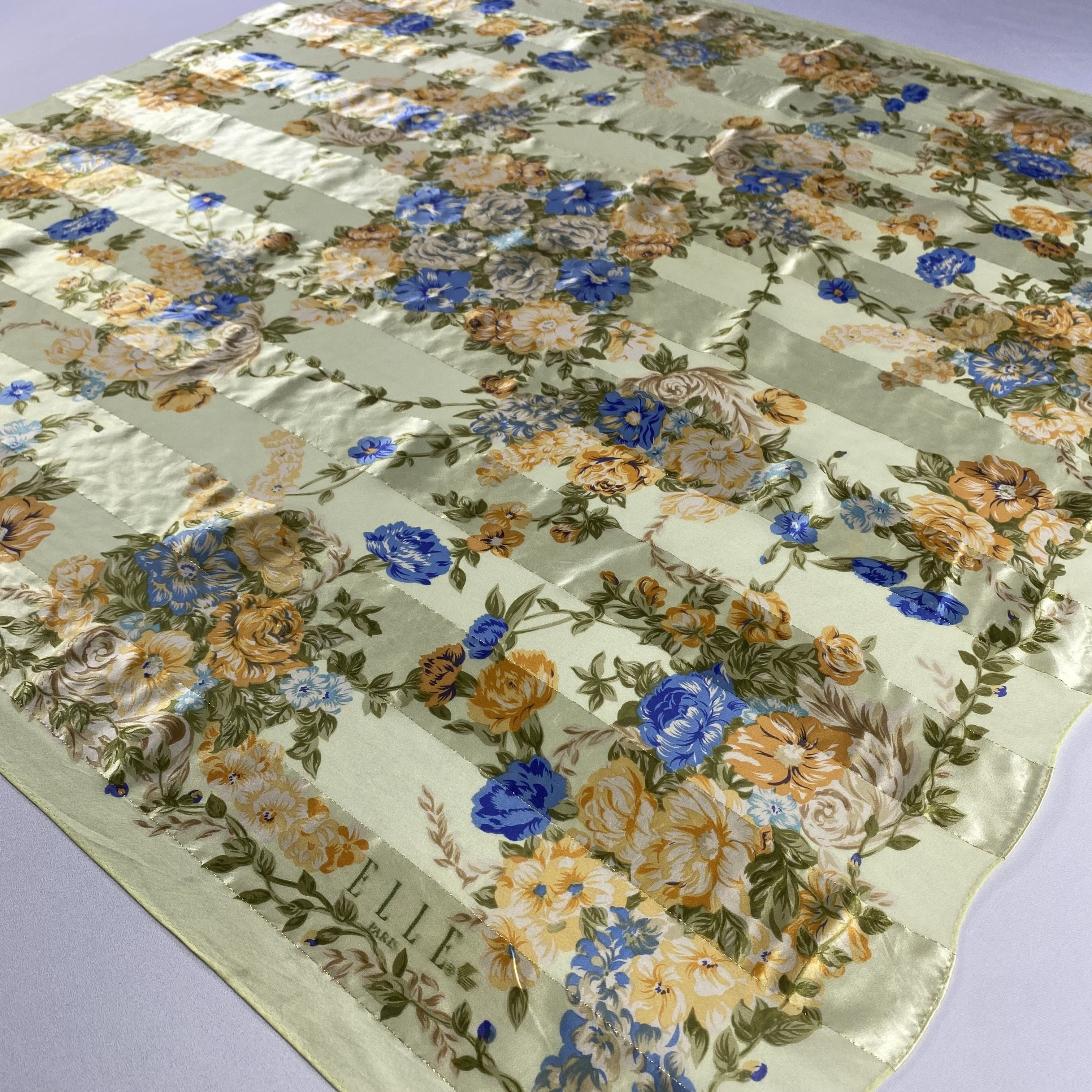Japanese Brand × Vintage Vintage Elle Paris Floral Silk Scarf SS054 Size ONE SIZE - 3 Thumbnail
