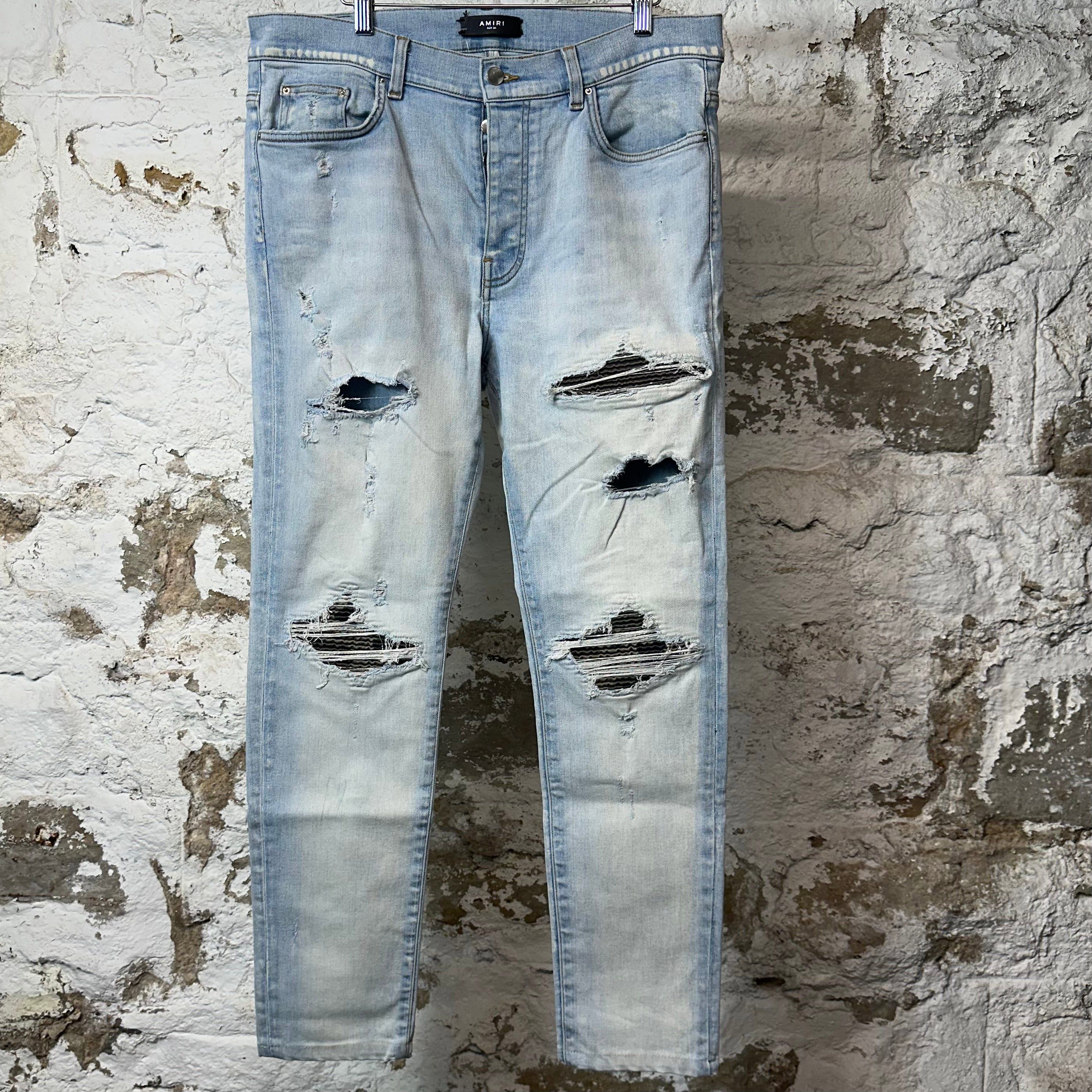 Amiri Amiri MX1 Light Camo Light Blue Denim Jeans Sz 36 (Tailored Size US 36 / EU 52 - 1 Thumbnail