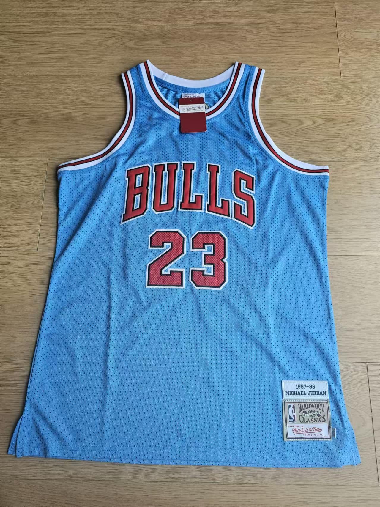 NBA Chicago Bulls 23 Michael Jordan Jersey Blue Double Stitched Size US M / EU 48-50 / 2 - 2 Thumbnail