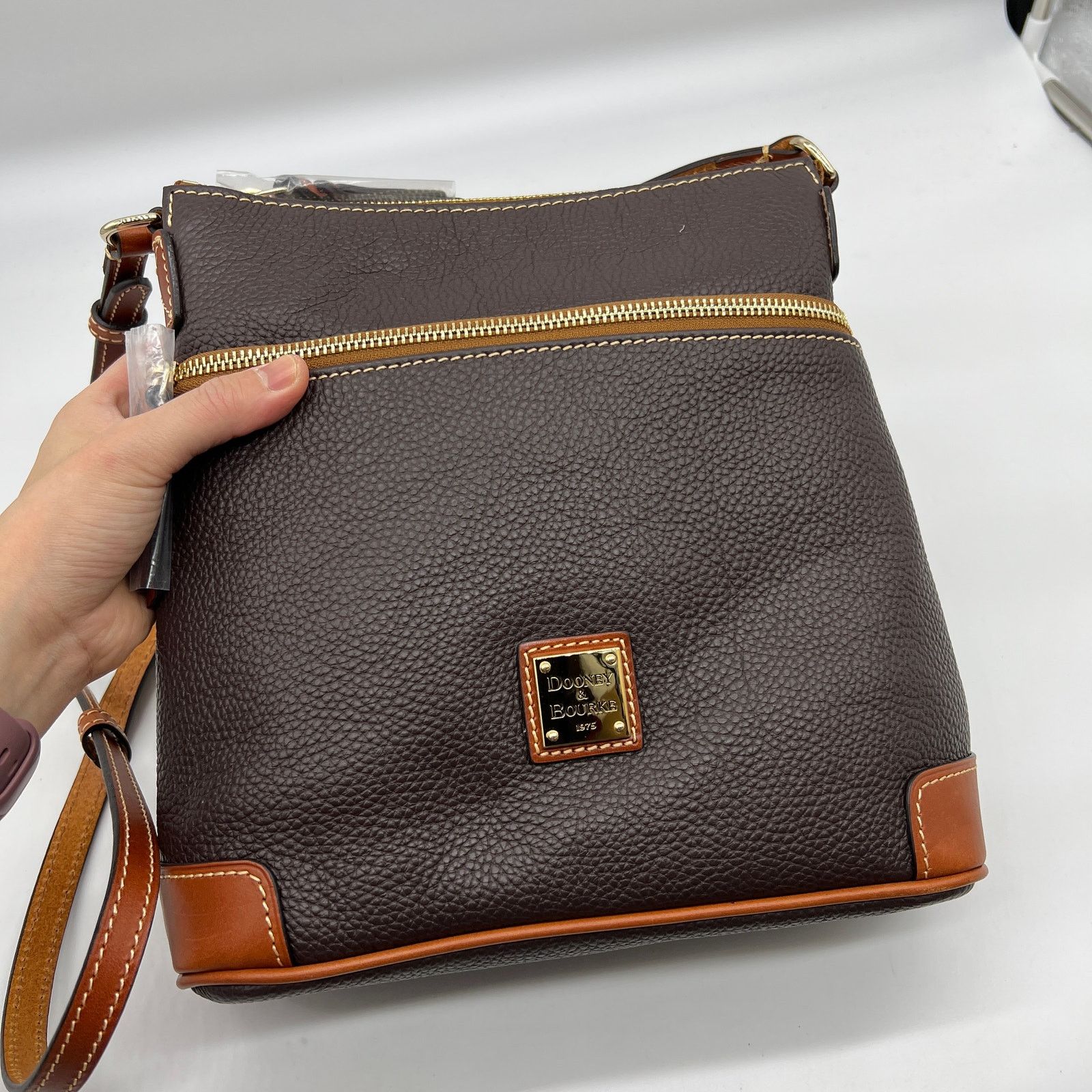 Dooney & Bourke Dooney & Bourke Pebble Leather Crossbody Purse Brown T'moro Size ONE SIZE - 1 Thumbnail