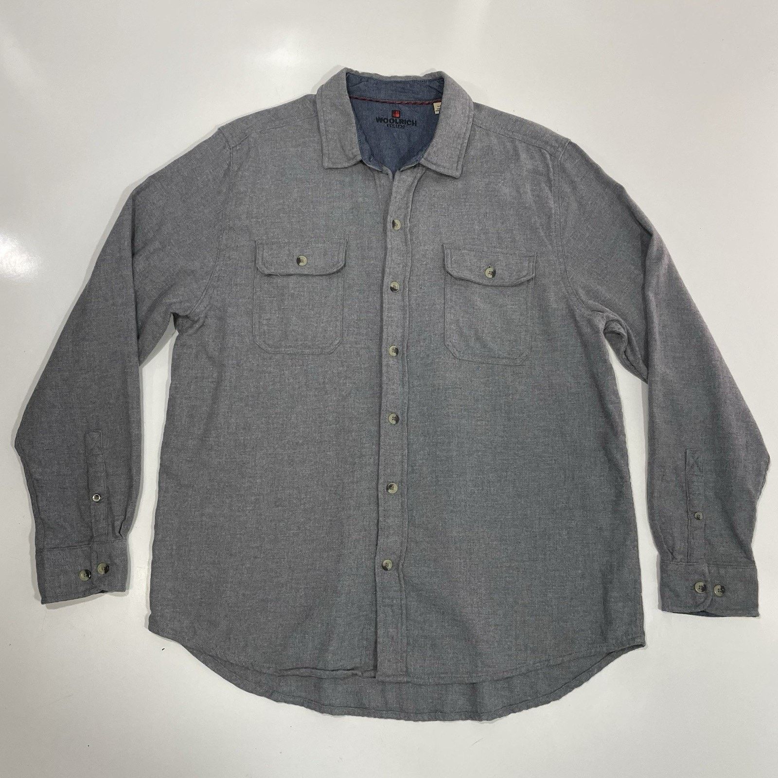 Woolrich Woolen Mills Woolrich Men’s Gray Heather Cotton Flannel Button Shirt L Size US L / EU 52-54 / 3 - 1 Thumbnail