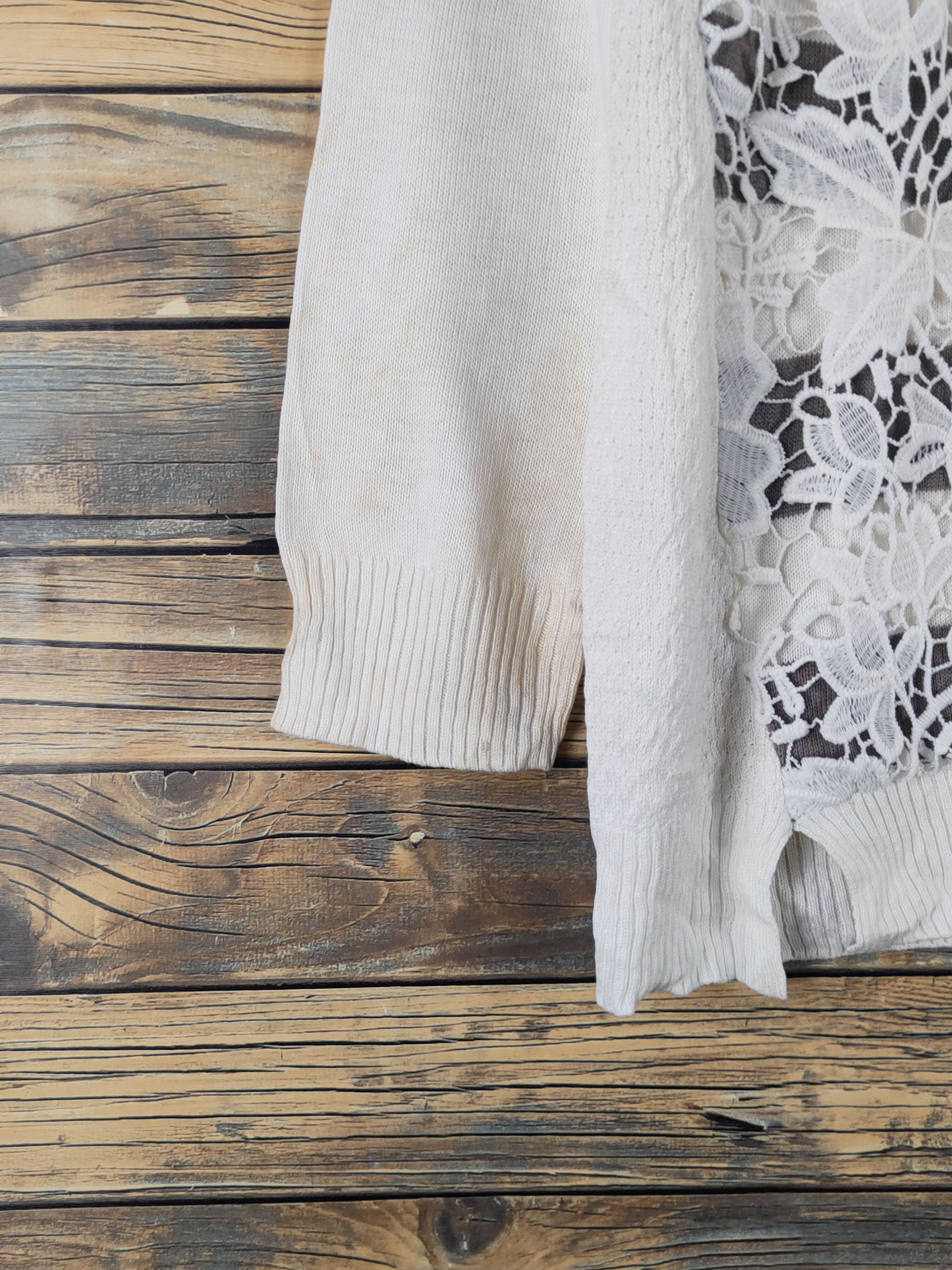 Homespun Knitwear × Japanese Brand × Vintage Index Magic Ivory Knitwear Sweatshirts #W1765 Size L / US 10 / IT 46 - 4 Thumbnail