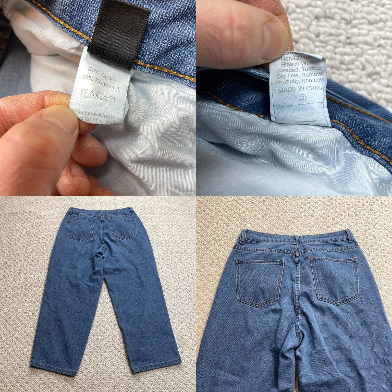 Shein SheIn Jeans Womens XL Blue Denim Medium Wash High Rise Mom 32x26 5-Pocket Design Stretch Size 40" / US 18 - 8 Thumbnail