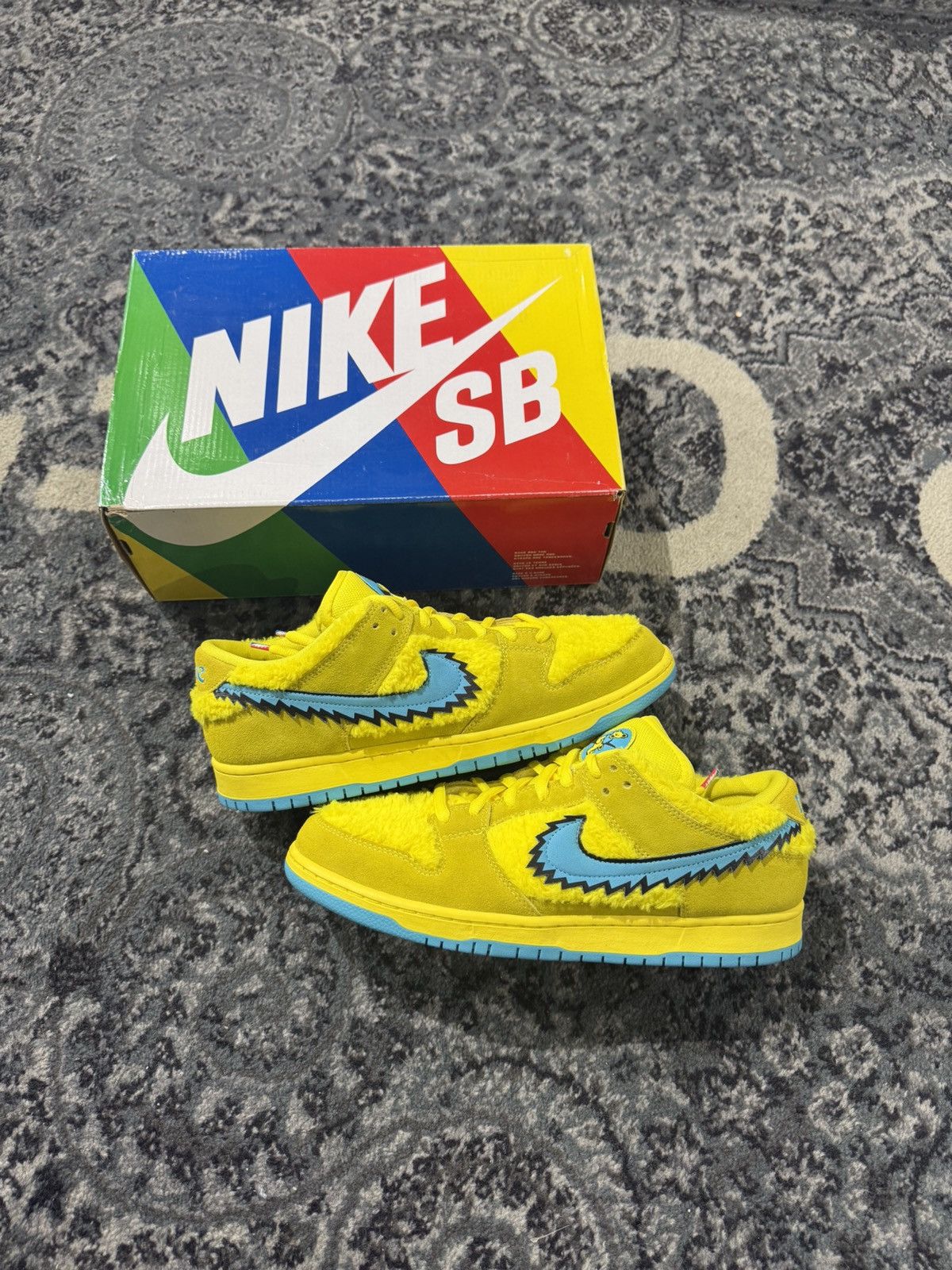 Opti Yellow Nike Grateful Dead Shoes ✓Nike SB Dunk Low X Grateful