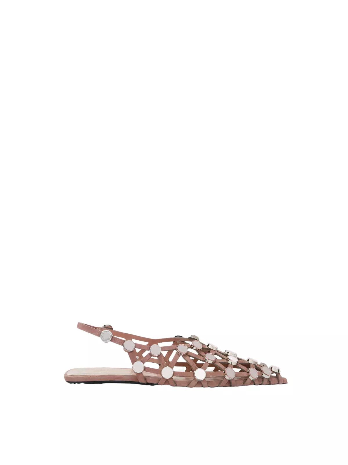 ATTICO Grid $1240 Mud Suede Ballerinas New Auth