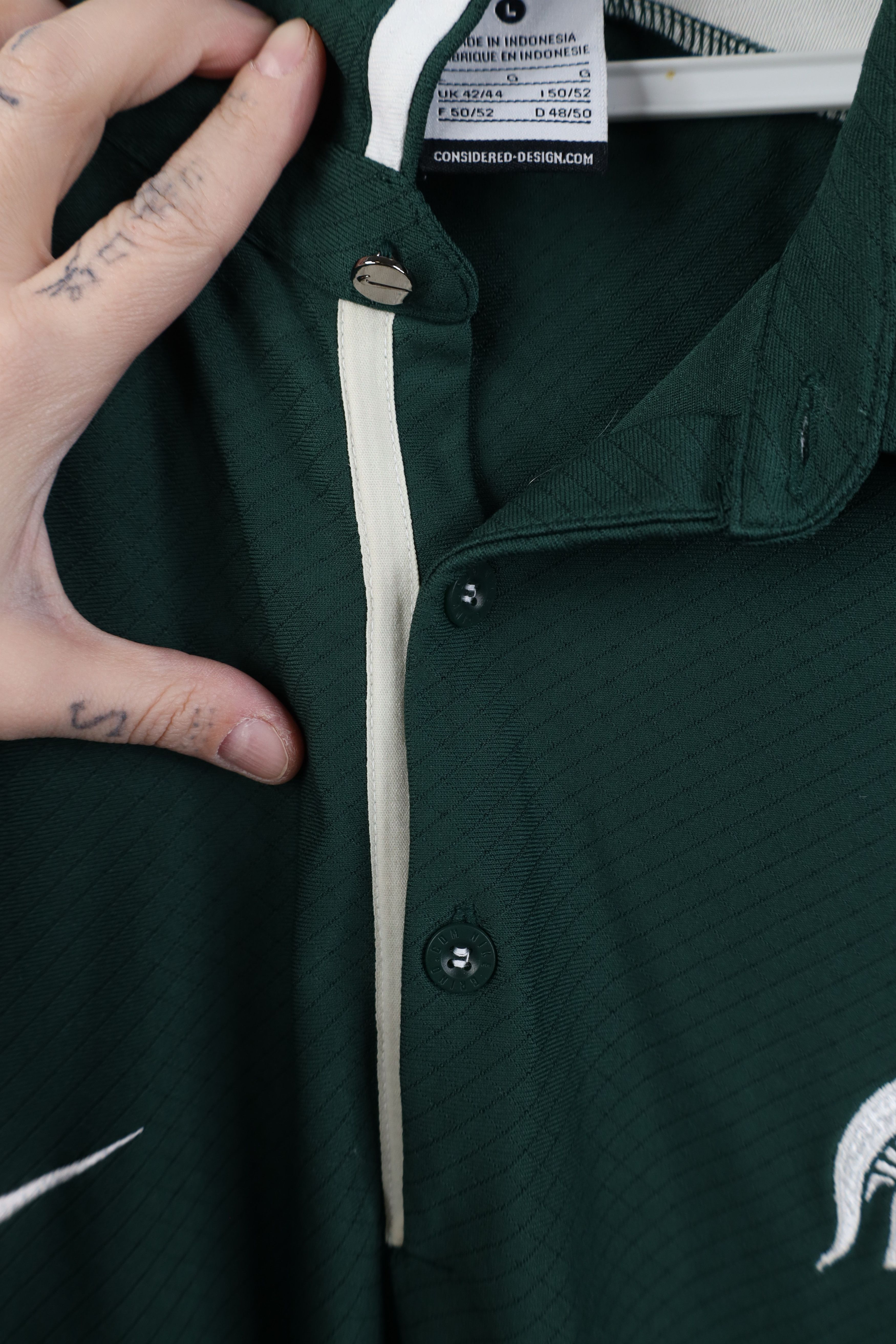 Nike Nike Scott Mini Swoosh Michigan State University Knit Polo Size US L / EU 52-54 / 3 - 7 Thumbnail