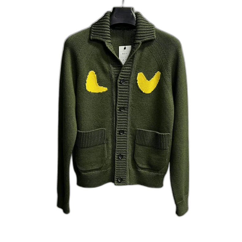 Louis Vuitton Louis Vuitton Green Geometric Knit Button-Up Sweater Size US XS / EU 42 / 0 - 1 Thumbnail