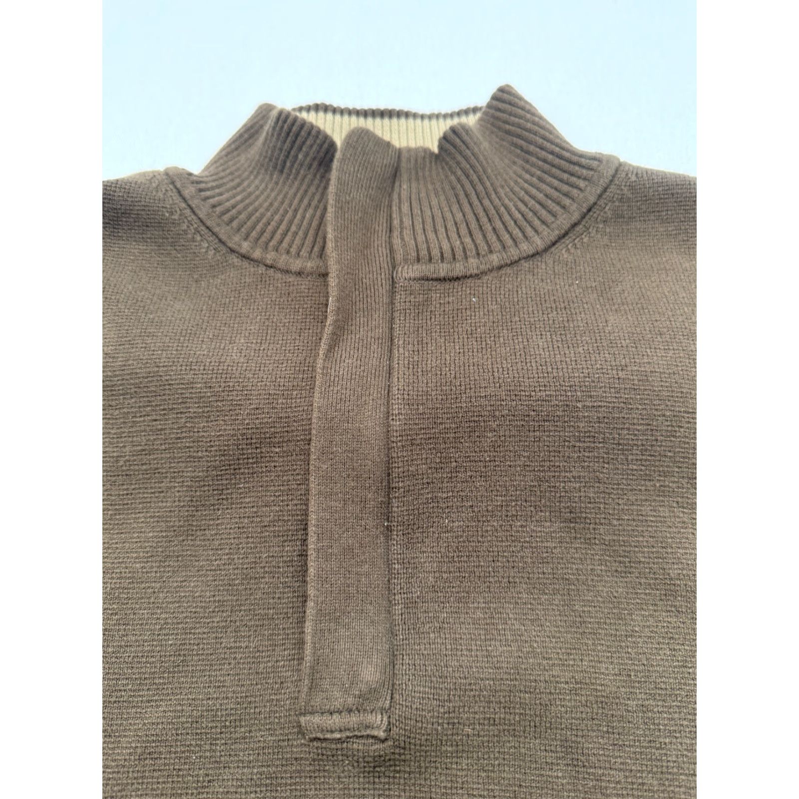 Pendleton VINTAGE Pendleton Mens XL 1/4 Zip Long Sleeve Cotton Sweater Brown 2522 Size US XL / EU 56 / 4 - 2 Thumbnail