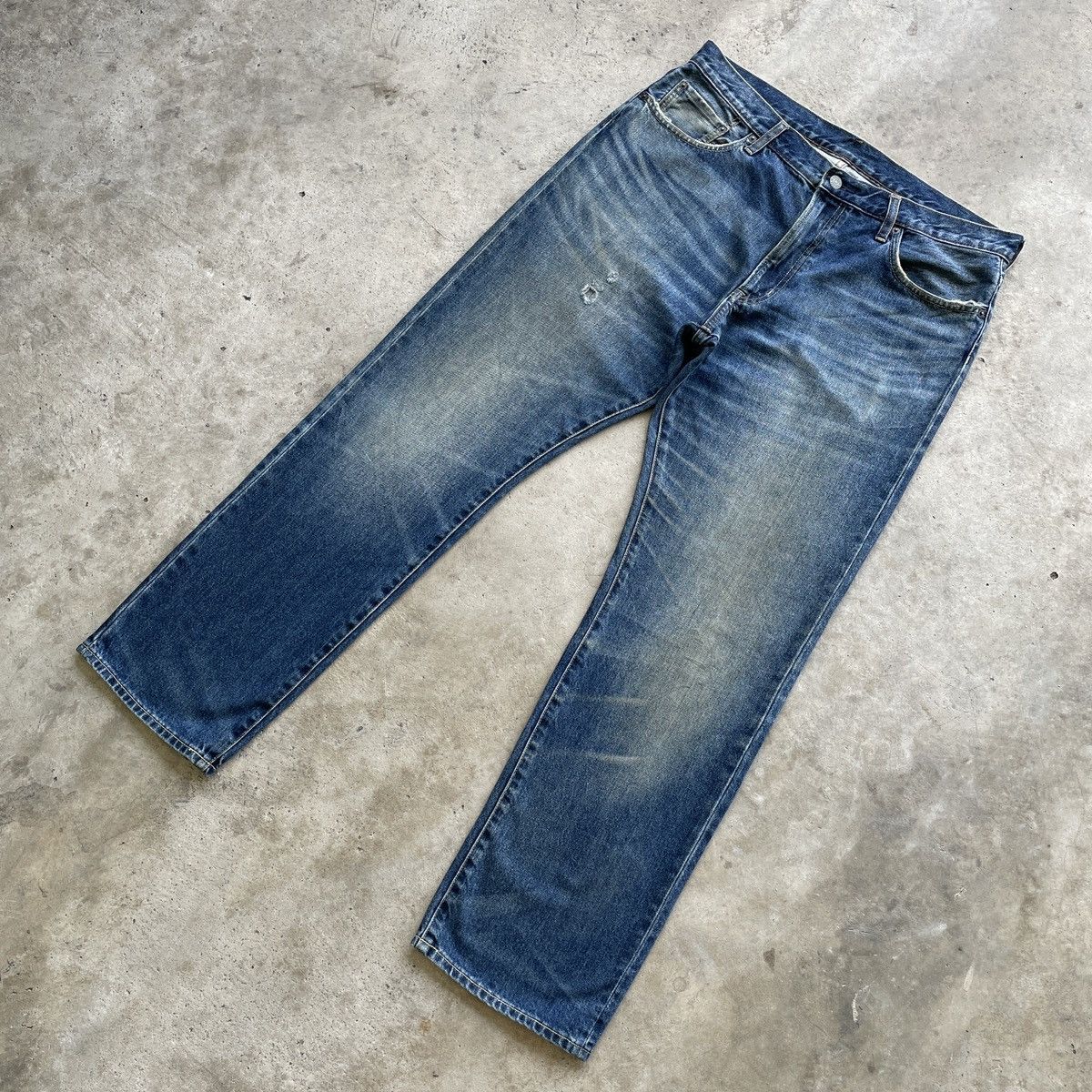 Japanese Brand × Jean × Vintage Japanese Brand Gu Faded Denim Jeans Pants W36x32 Size US 36 / EU 52 - 2 Thumbnail
