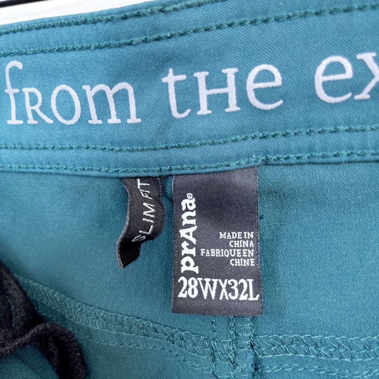 PrAna Brion Hiking Pants Green Slim Fit Nylon Mens 28x28