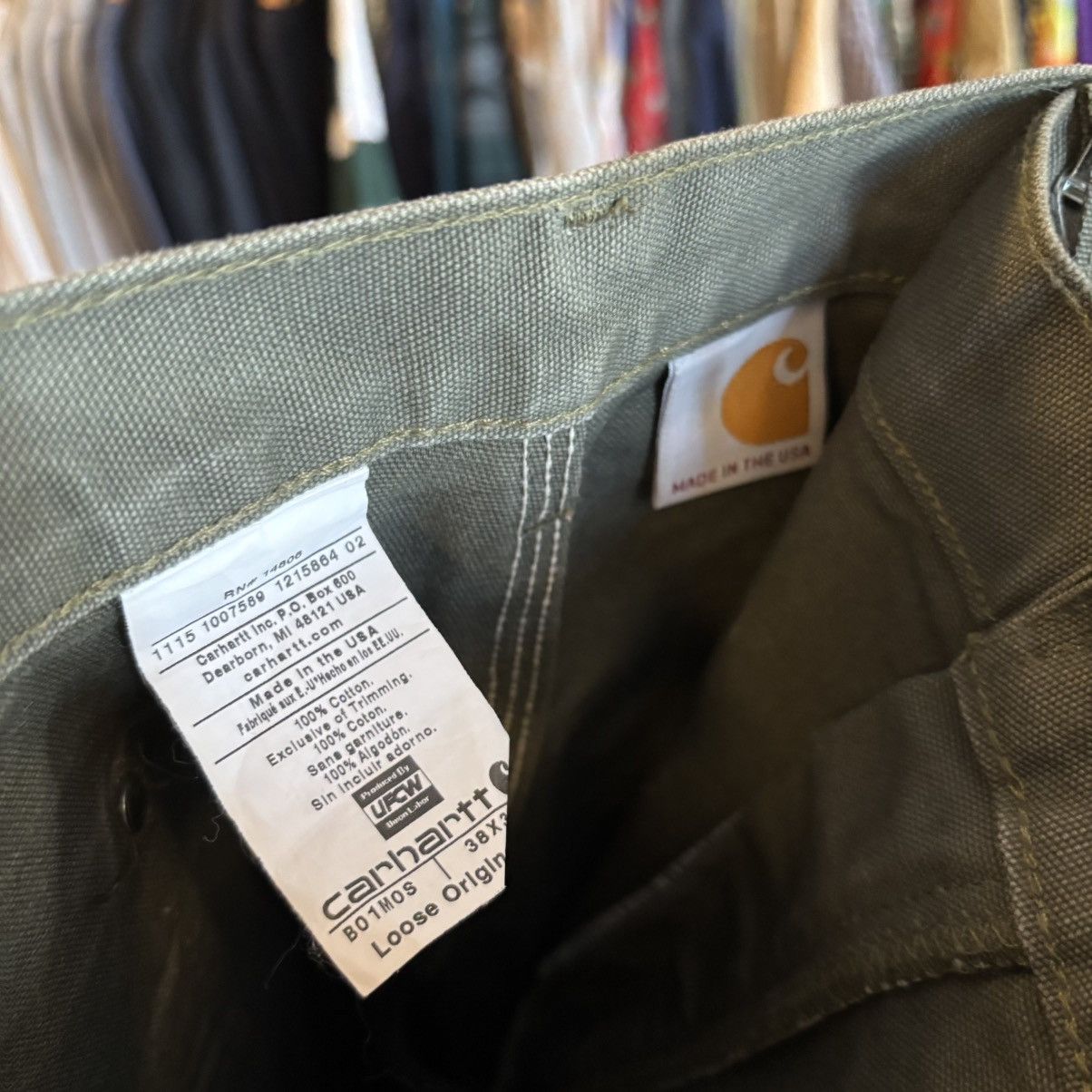 Carhartt × Vintage VTG Carhartt Double Knee Deadstock USA Olive Canvas Pants Size US 40 / EU 56 - 4 Thumbnail
