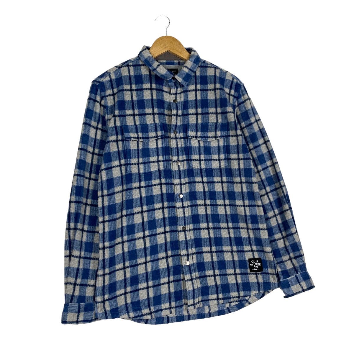 Quiksilver Quiksilver polyester flannel shirt blue tartan Size US M / EU 48-50 / 2 - 3 Thumbnail
