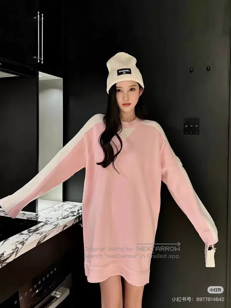 Chanel Chanel Pink and white colour-matched cashmere double C bad Size XS / US 0-2 / IT 36-38 - 6 Thumbnail
