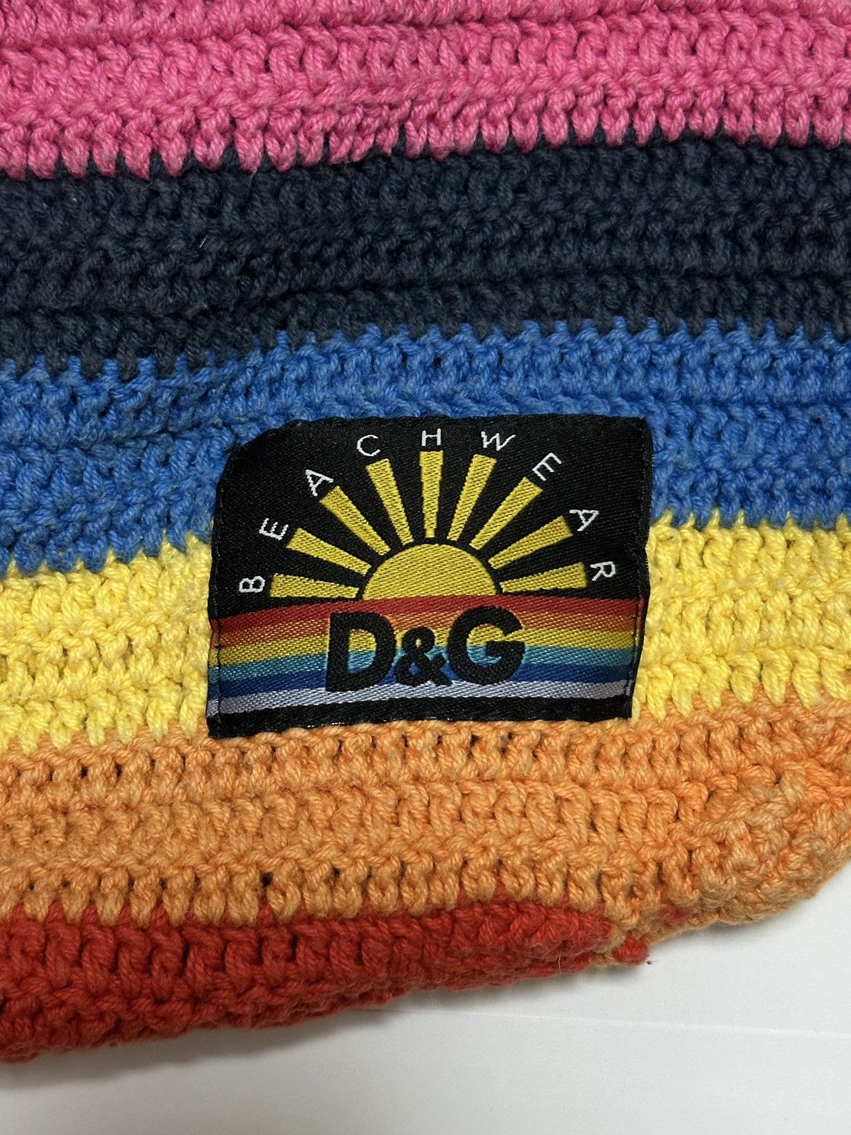 Dolce & Gabbana D&G Rainbow Crochet Plastic Handle Tote Bag Size ONE SIZE - 7 Thumbnail