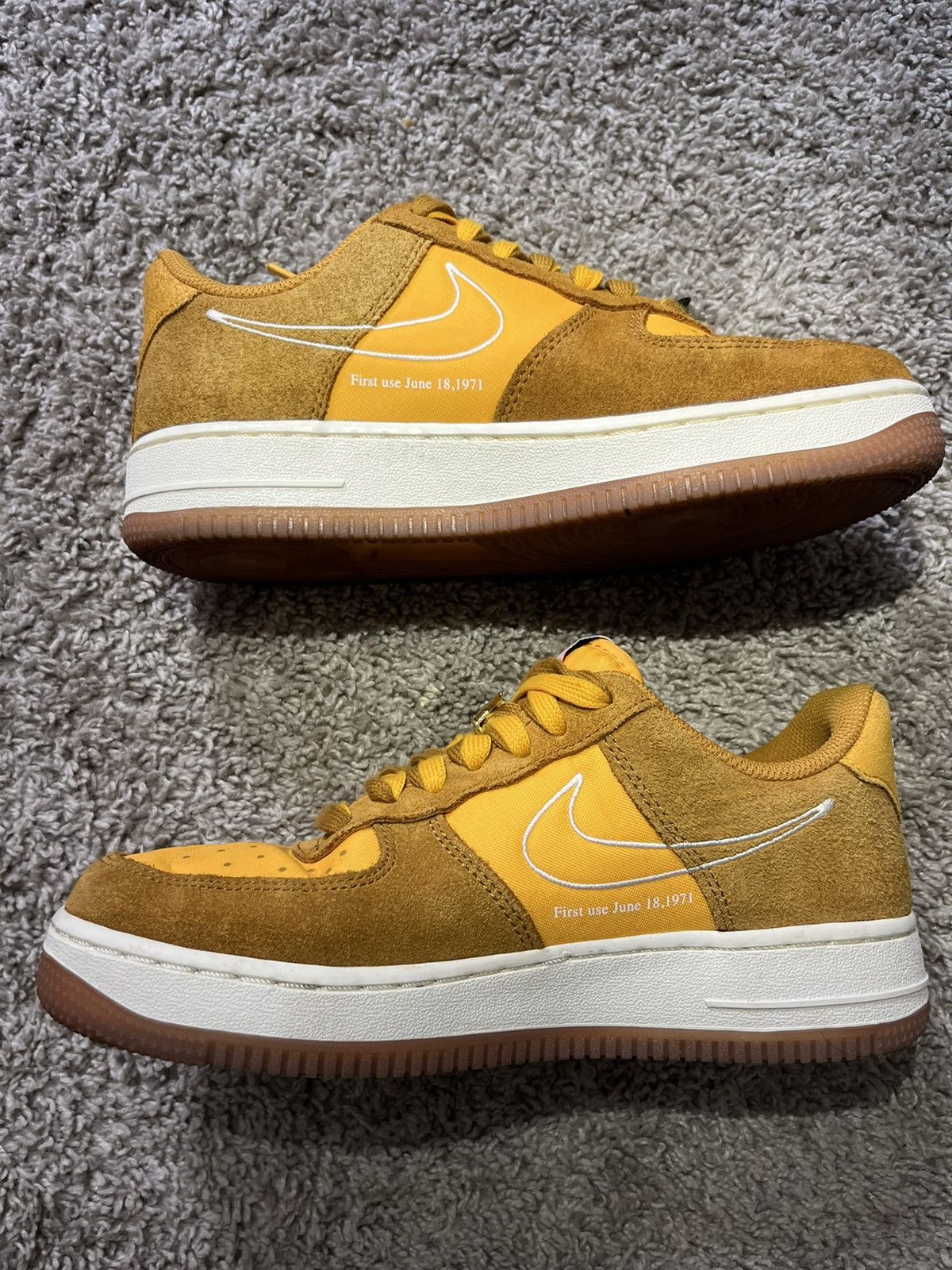 Nike Nike Air Force 1 Low 07’ “First Use University Gold” Size US 7 / IT 37 - 3 Thumbnail