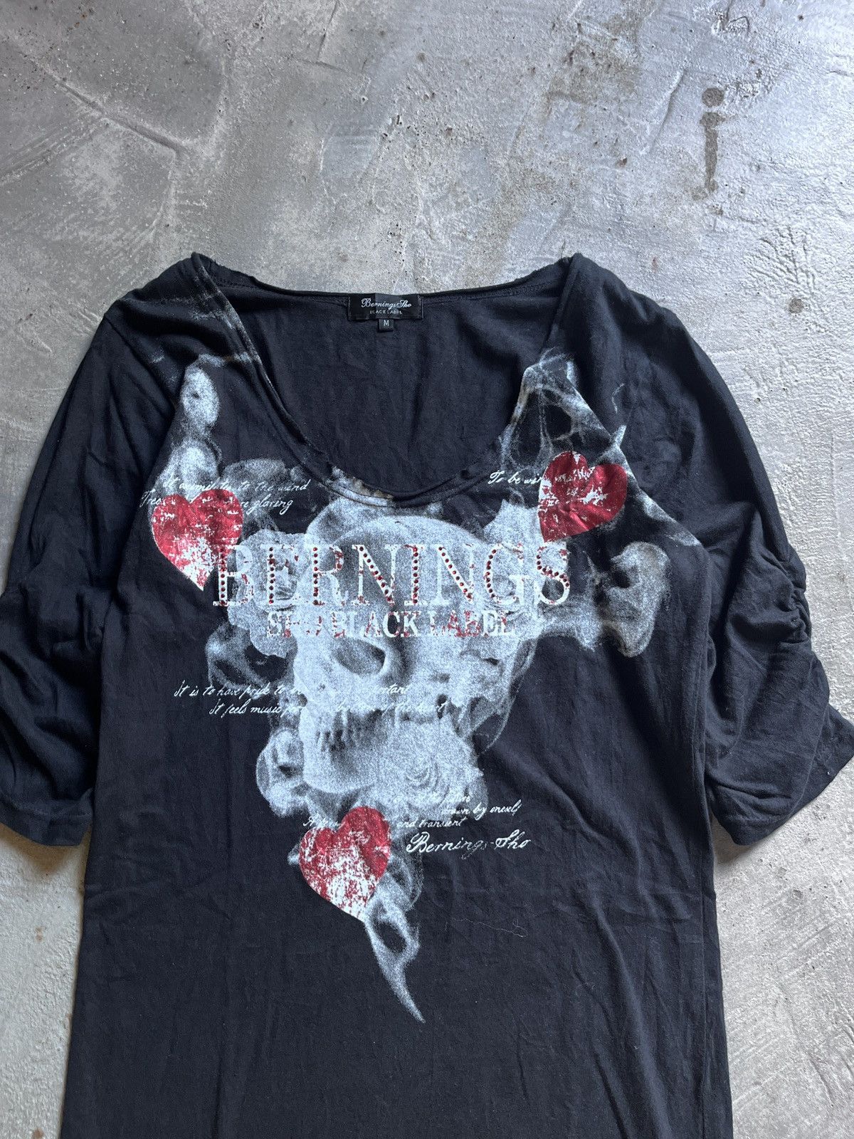 Japanese Brand BERNINGS SHO DISTRESSED SMOKE SKULLS Size US M / EU 48-50 / 2 - 2 Thumbnail