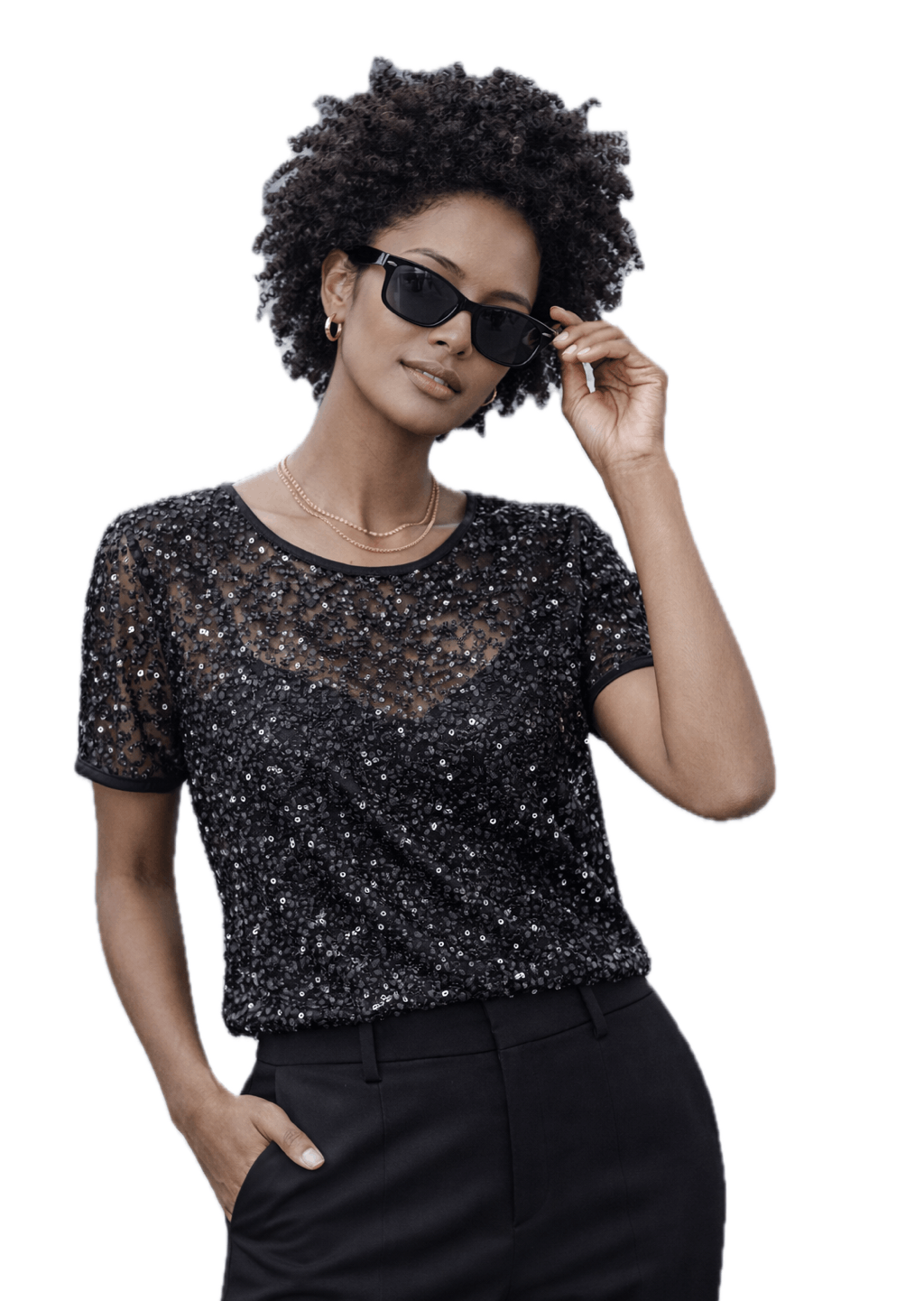 Emanuel Ungaro Emanuel Ungaro Sheer Sequin Blouse Size S / US 4 / IT 40 - 1 Thumbnail