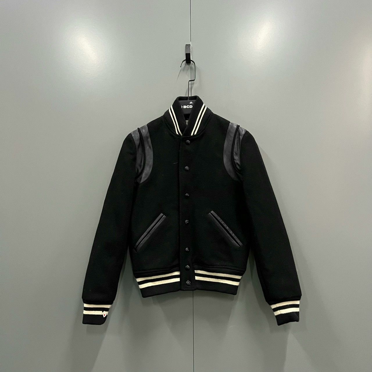 Saint Laurent Paris Saint Laurent Black Leather Sleeves Baseball Jacket Size US M / EU 48-50 / 2 - 1 Thumbnail