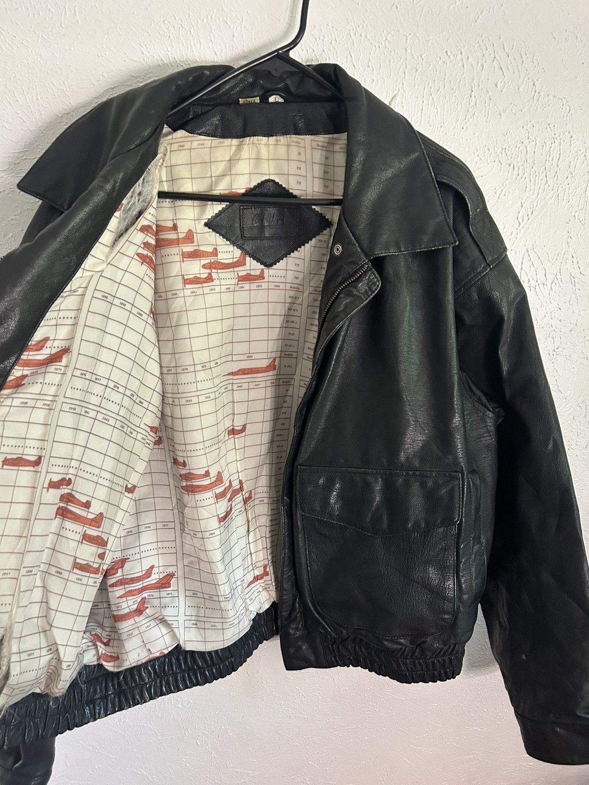 Other REAL LEATHER BOMBER JACKET WITH INNER MAP LINING Size US L / EU 52-54 / 3 - 3 Thumbnail