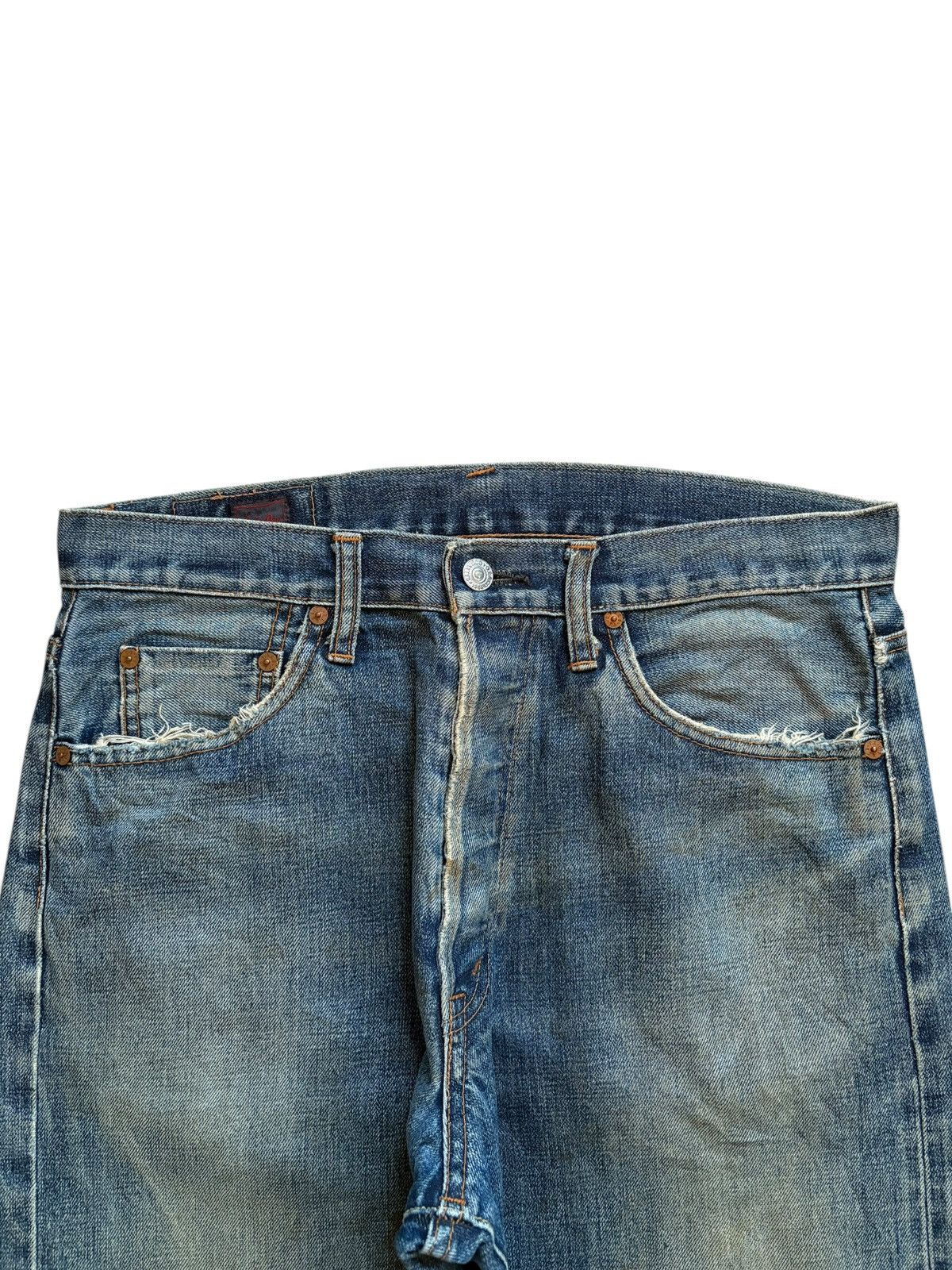 Japanese Brand Vintage Japanese Salty Dog Selvedge Mud Wash Baggy Jeans Size US 33 - 5 Thumbnail