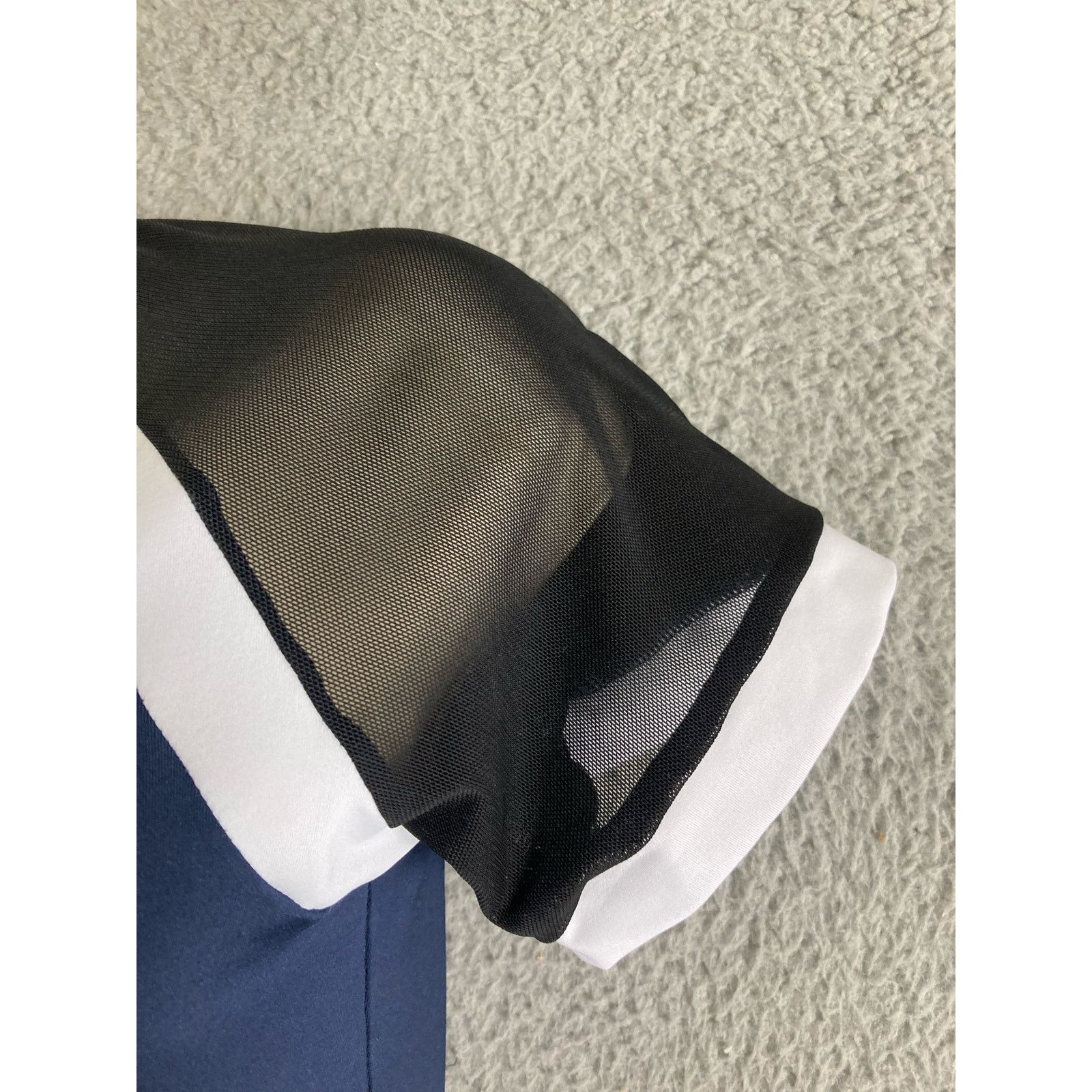 Shein Crop Top Womens Short Sleeve Sexy Blue Black Medium Cropped Size M / US 6-8 / IT 42-44 - 7 Thumbnail